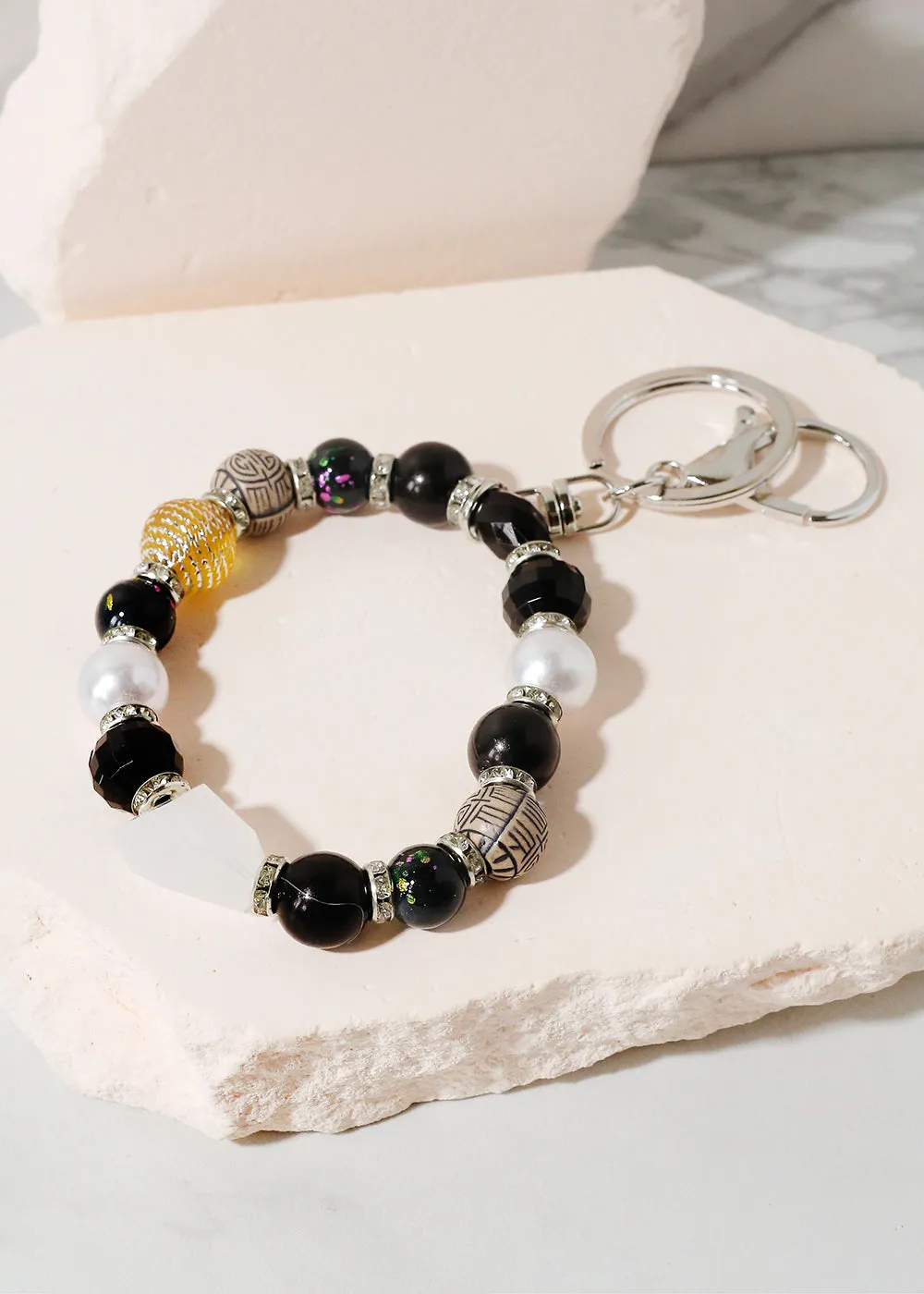 Colorful Stone Keychain Bracelet
