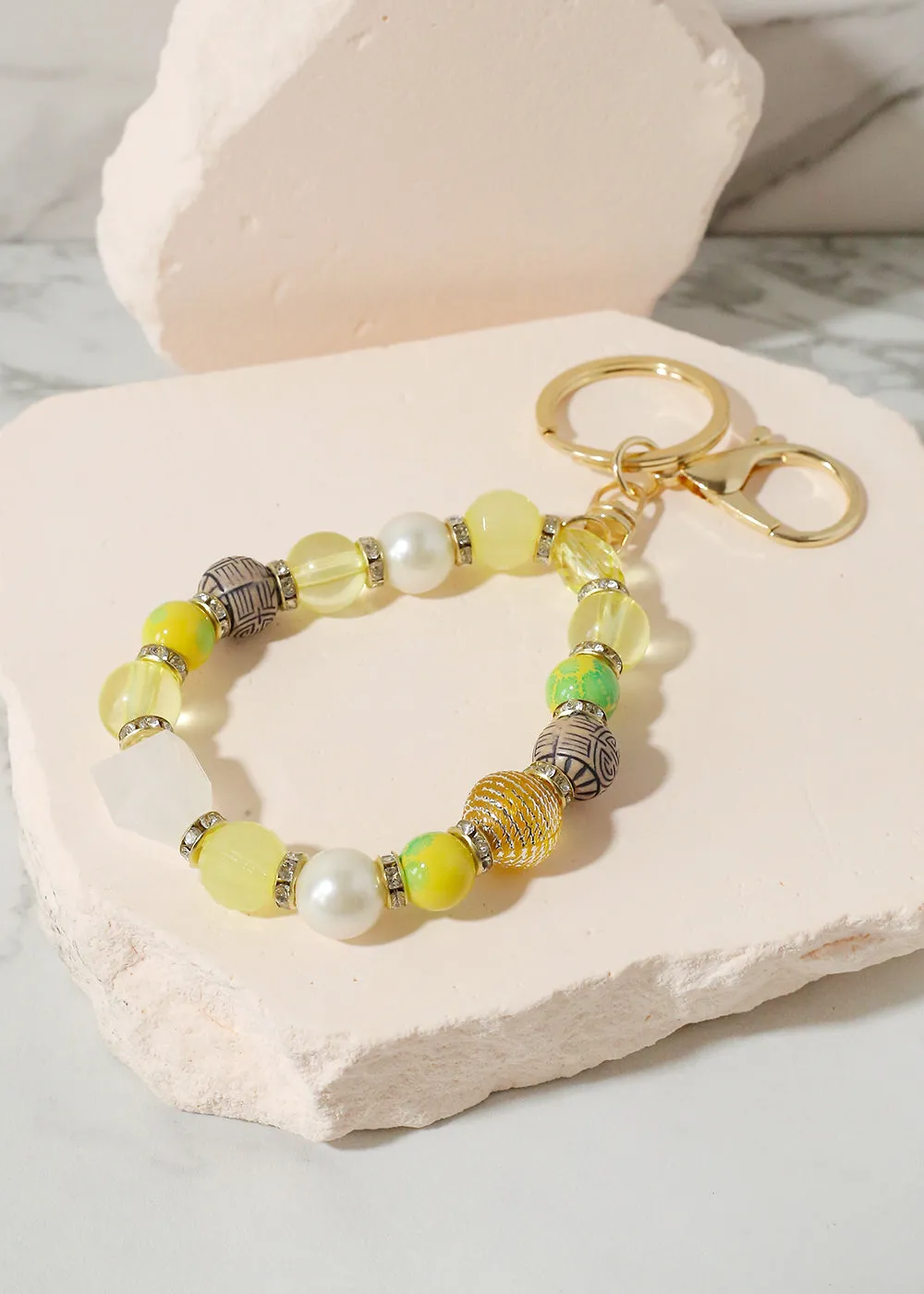 Colorful Stone Keychain Bracelet