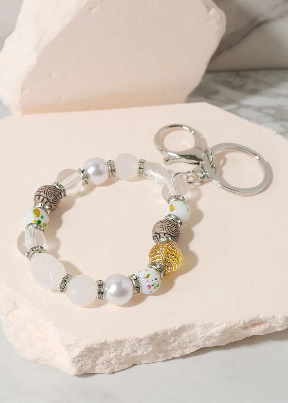 Colorful Stone Keychain Bracelet