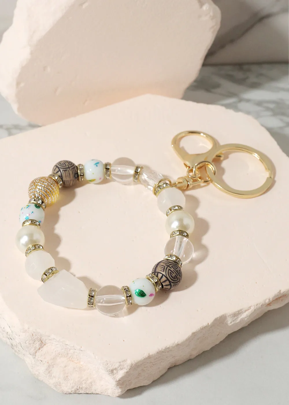 Colorful Stone Keychain Bracelet