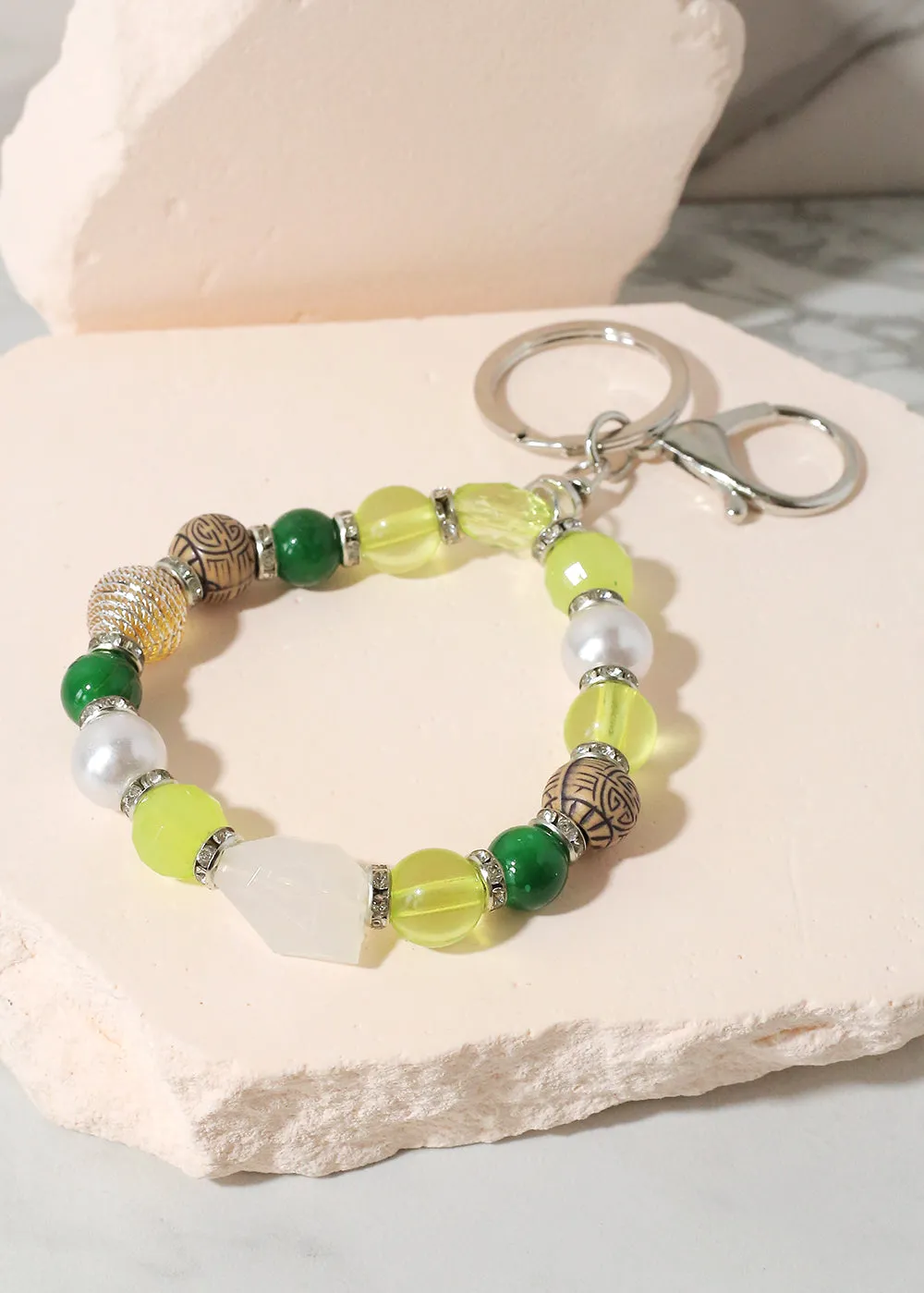 Colorful Stone Keychain Bracelet