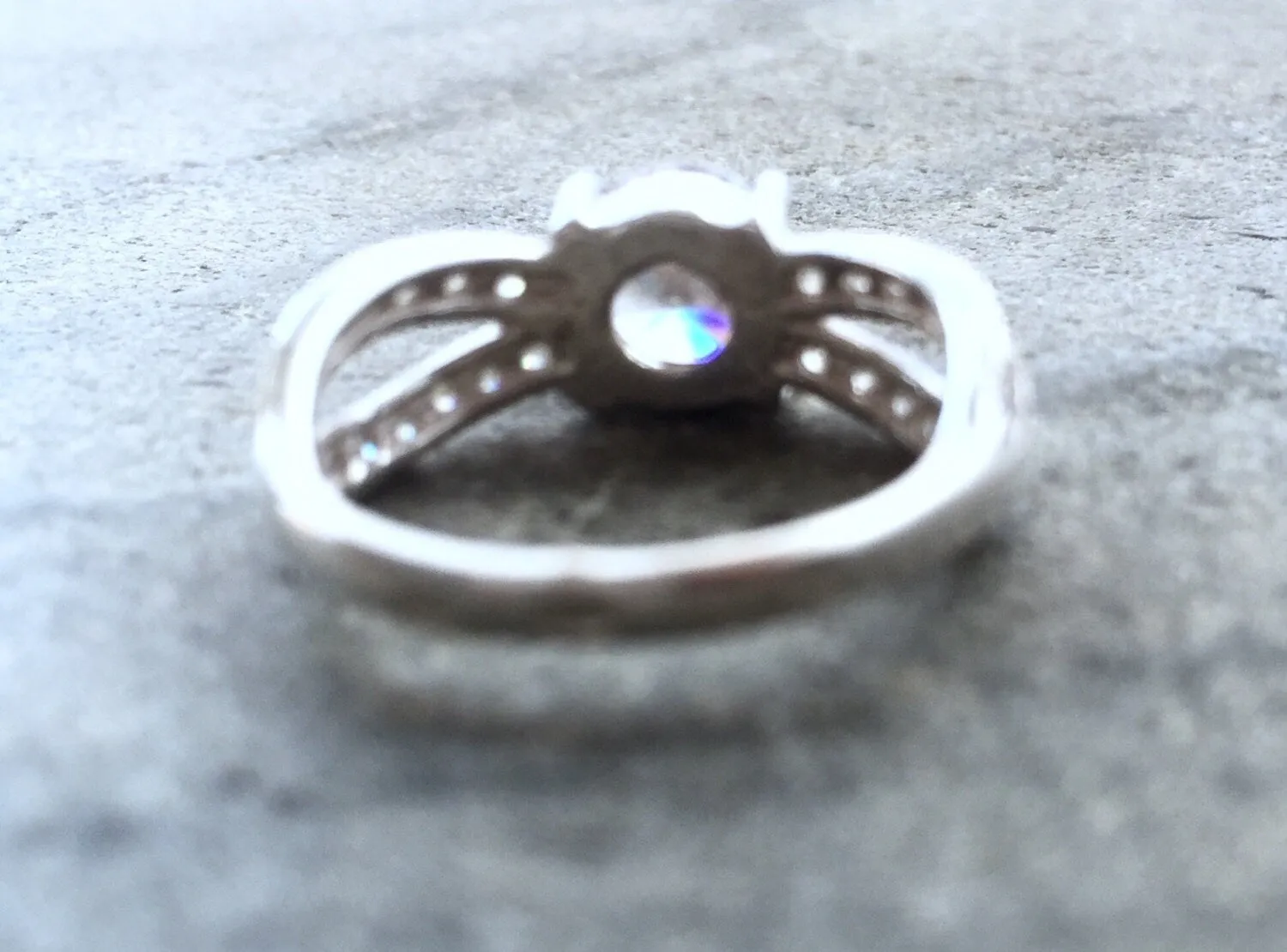 Diamond Engagement Ring - Sparkly Promise Ring - Vintage Split Shank Ring