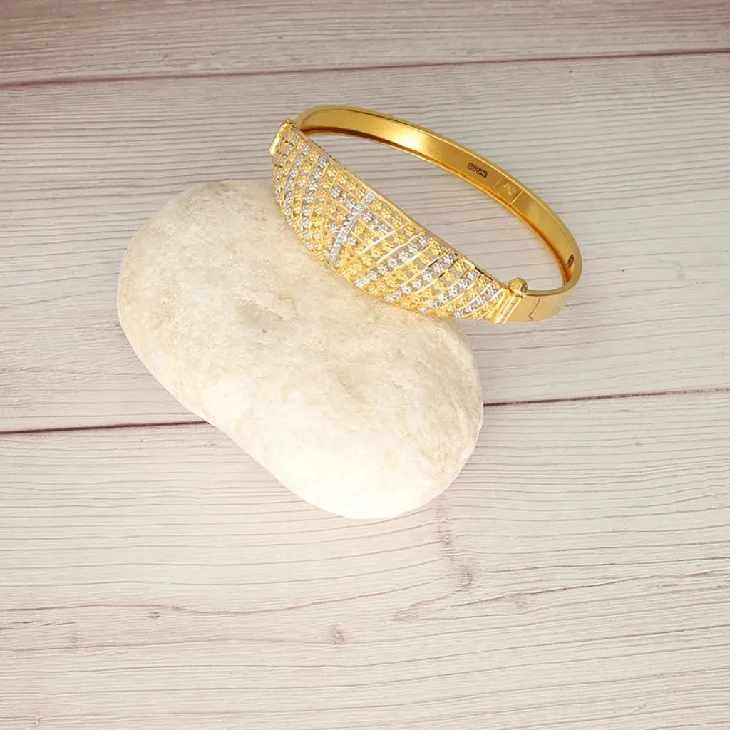 Dual Tone Gold Bangle 22KT - FKJBNG22K5026