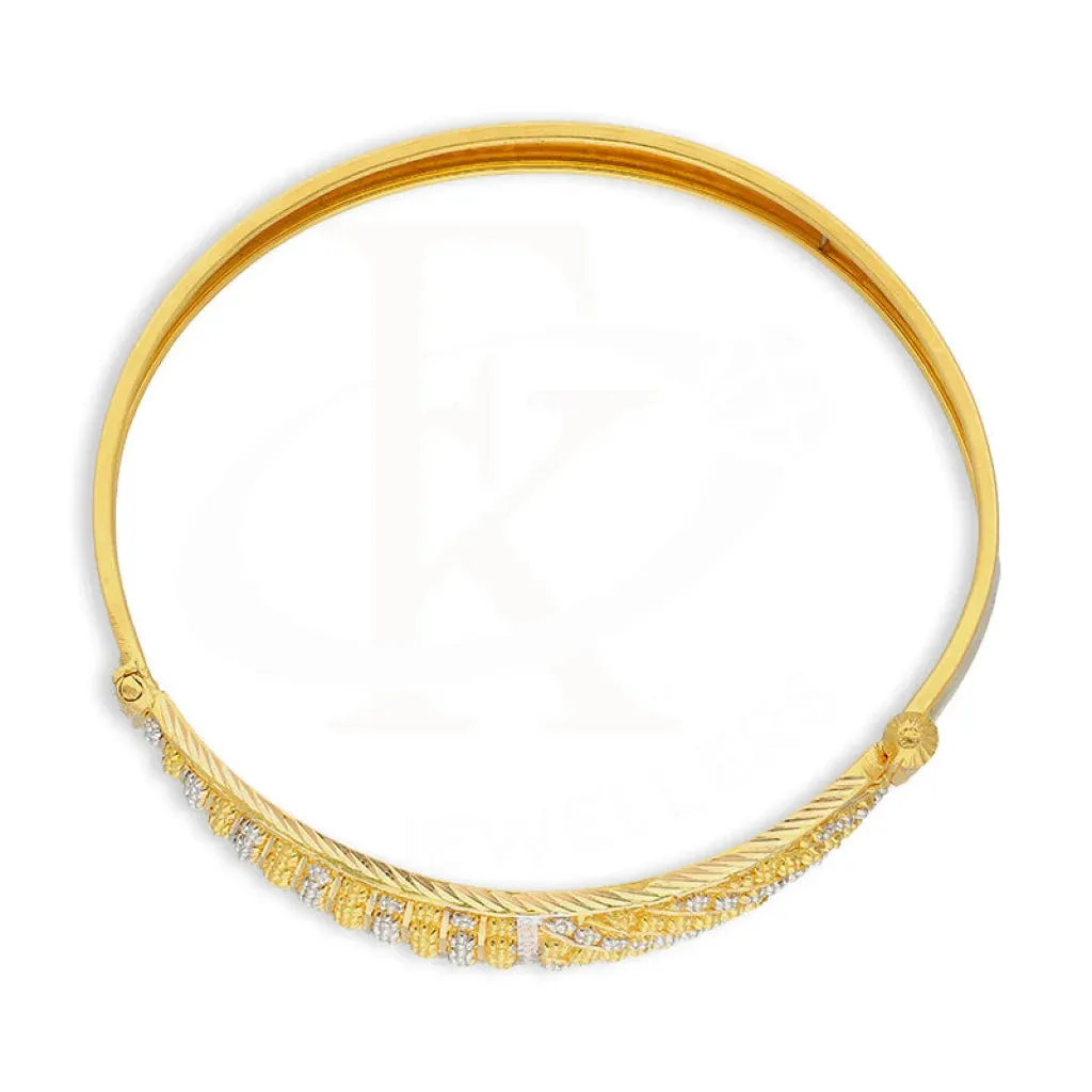 Dual Tone Gold Bangle 22KT - FKJBNG22K5026