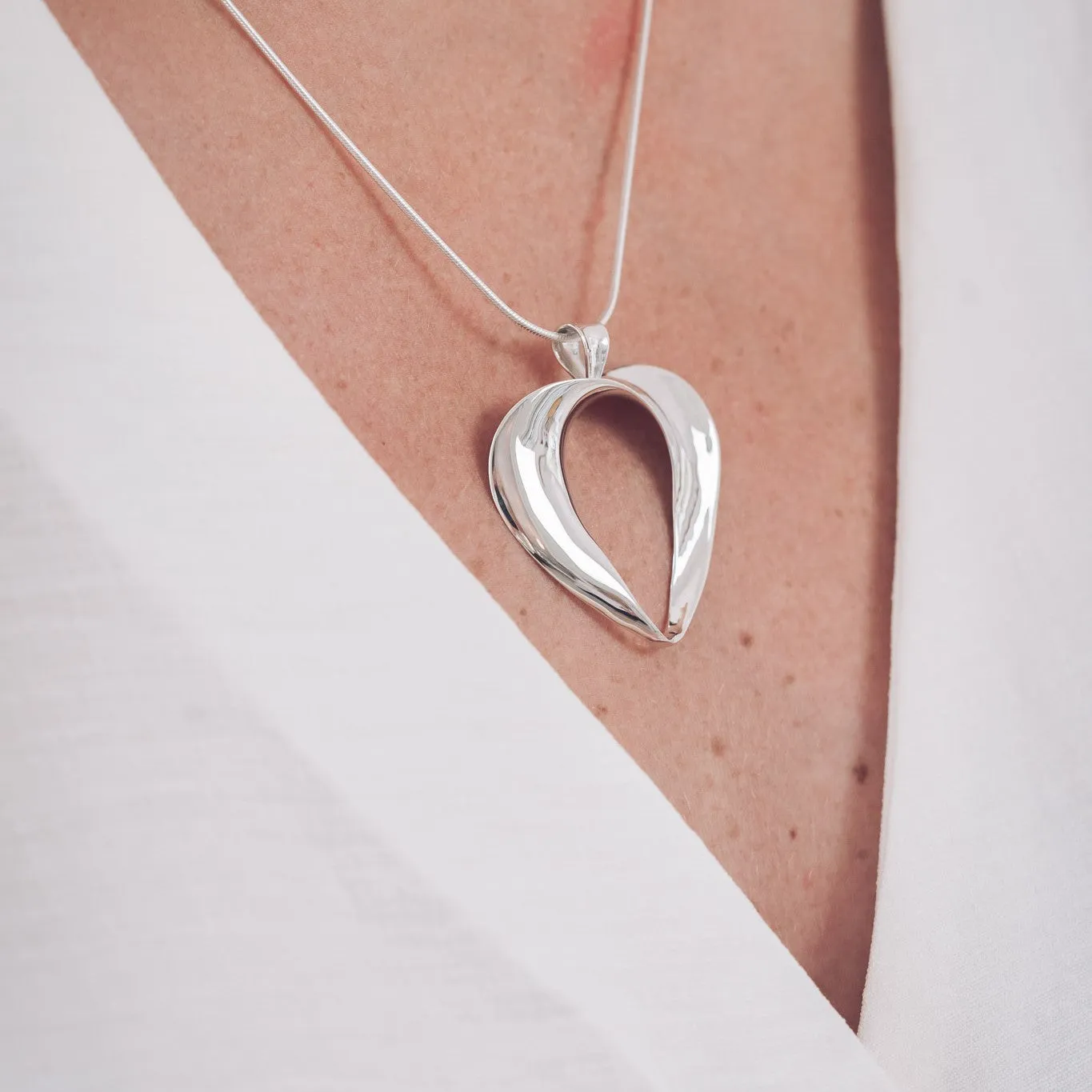 Florence Silver Heart Pendant Necklace