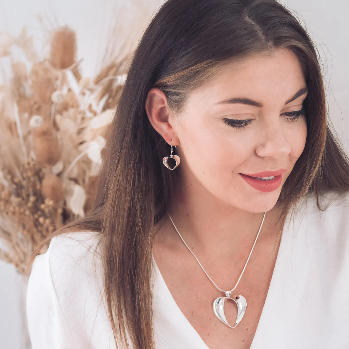 Florence Silver Heart Pendant Necklace