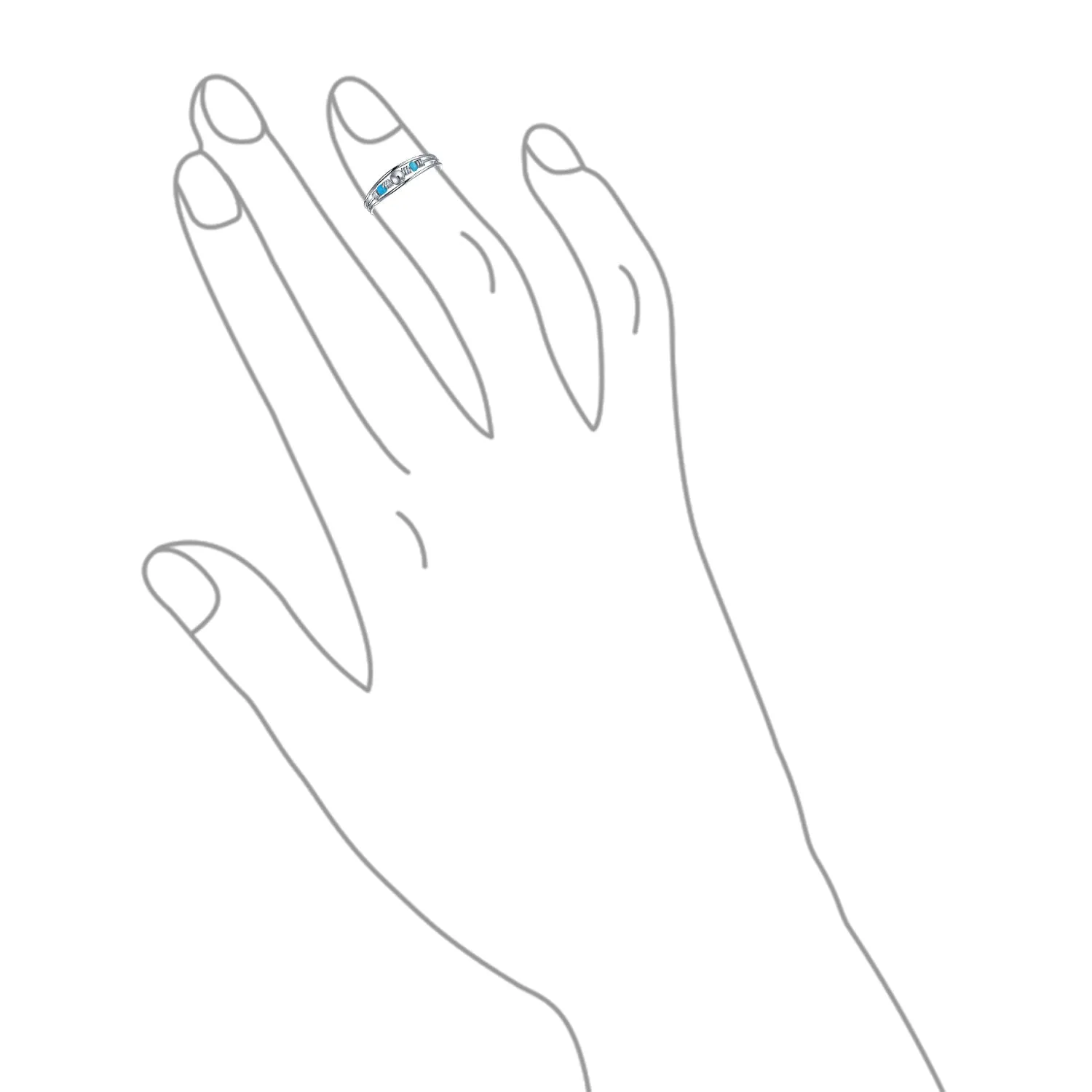 Geometric Boho Blue Crystal Bead Midi Toe Ring Sterling Silver