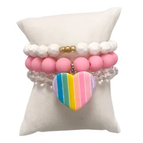 Girls Bracelet Stack - Sweet Heart