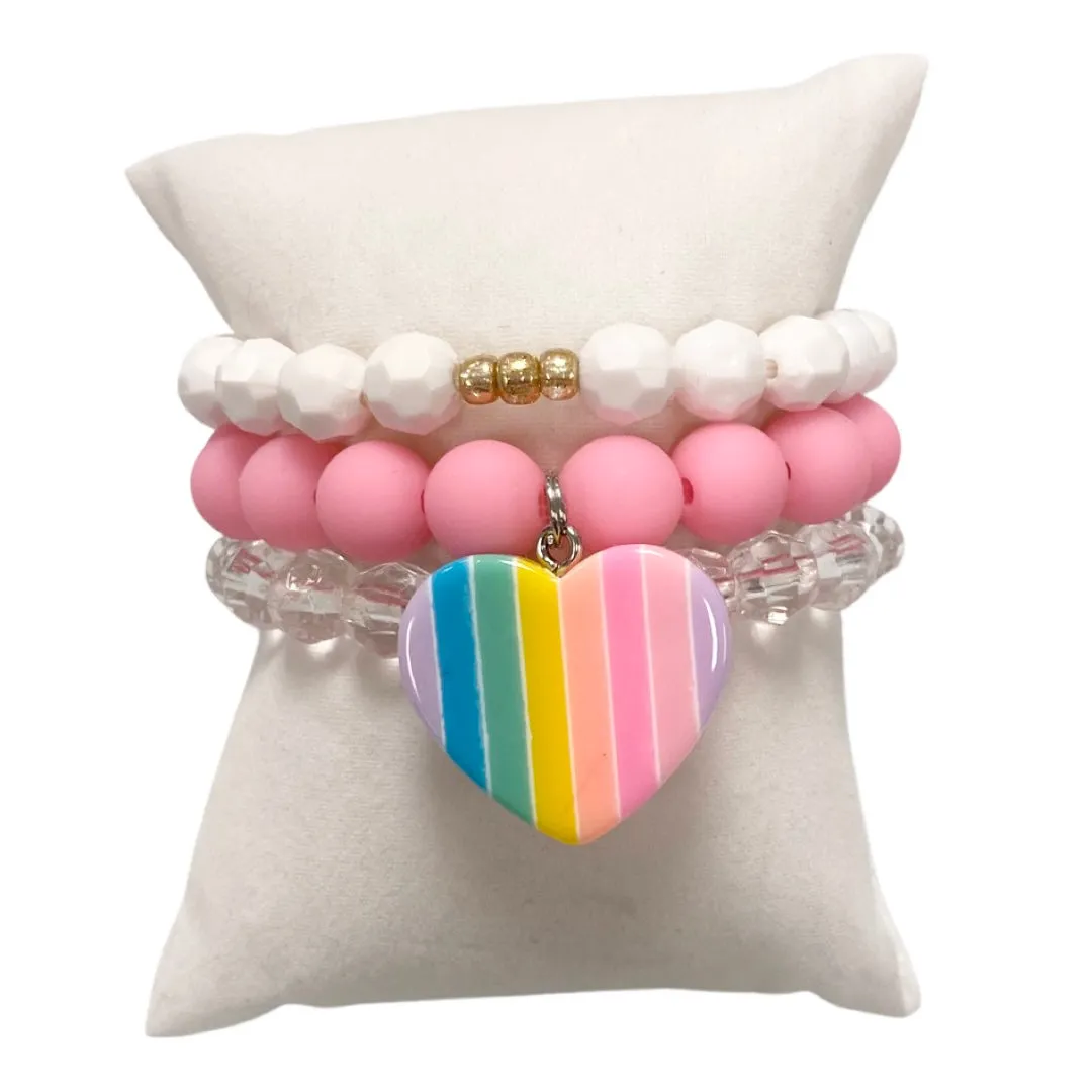 Girls Bracelet Stack - Sweet Heart