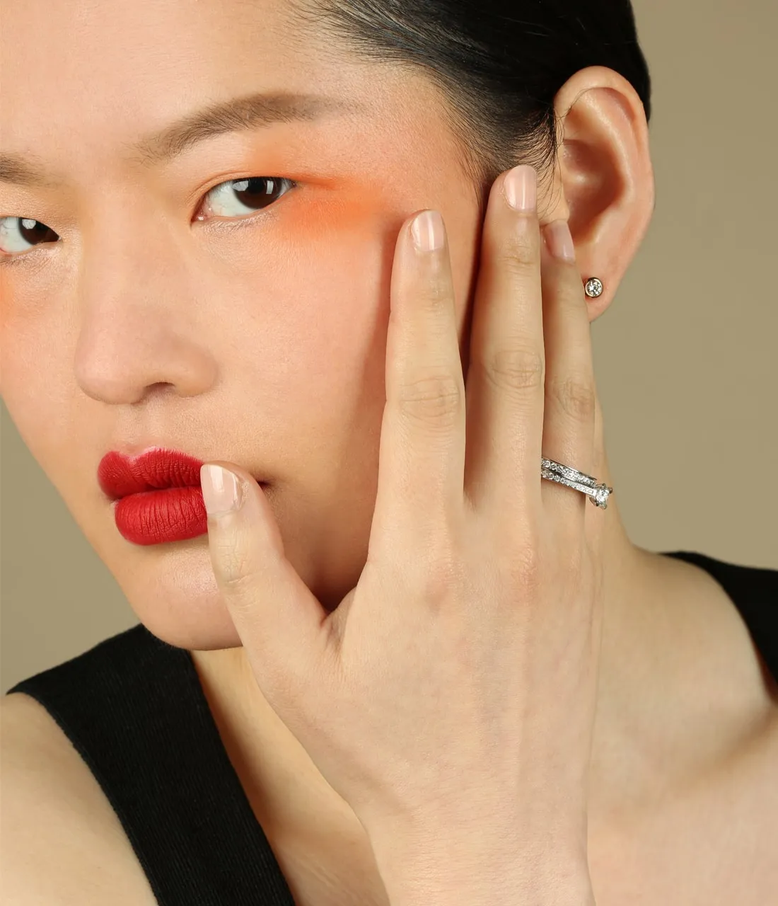 Halo Stud Stone Earrings Medium