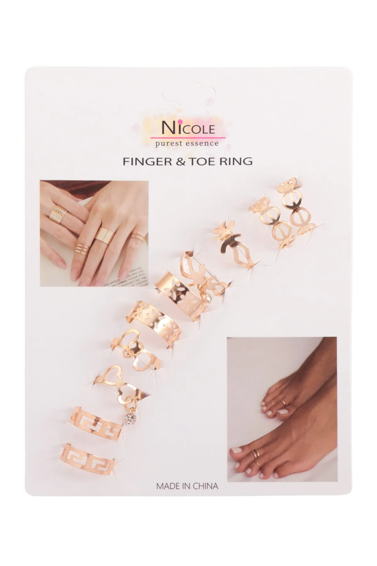HEART, INFINITY, RHINESTONE, TOE RING ASSORTED
