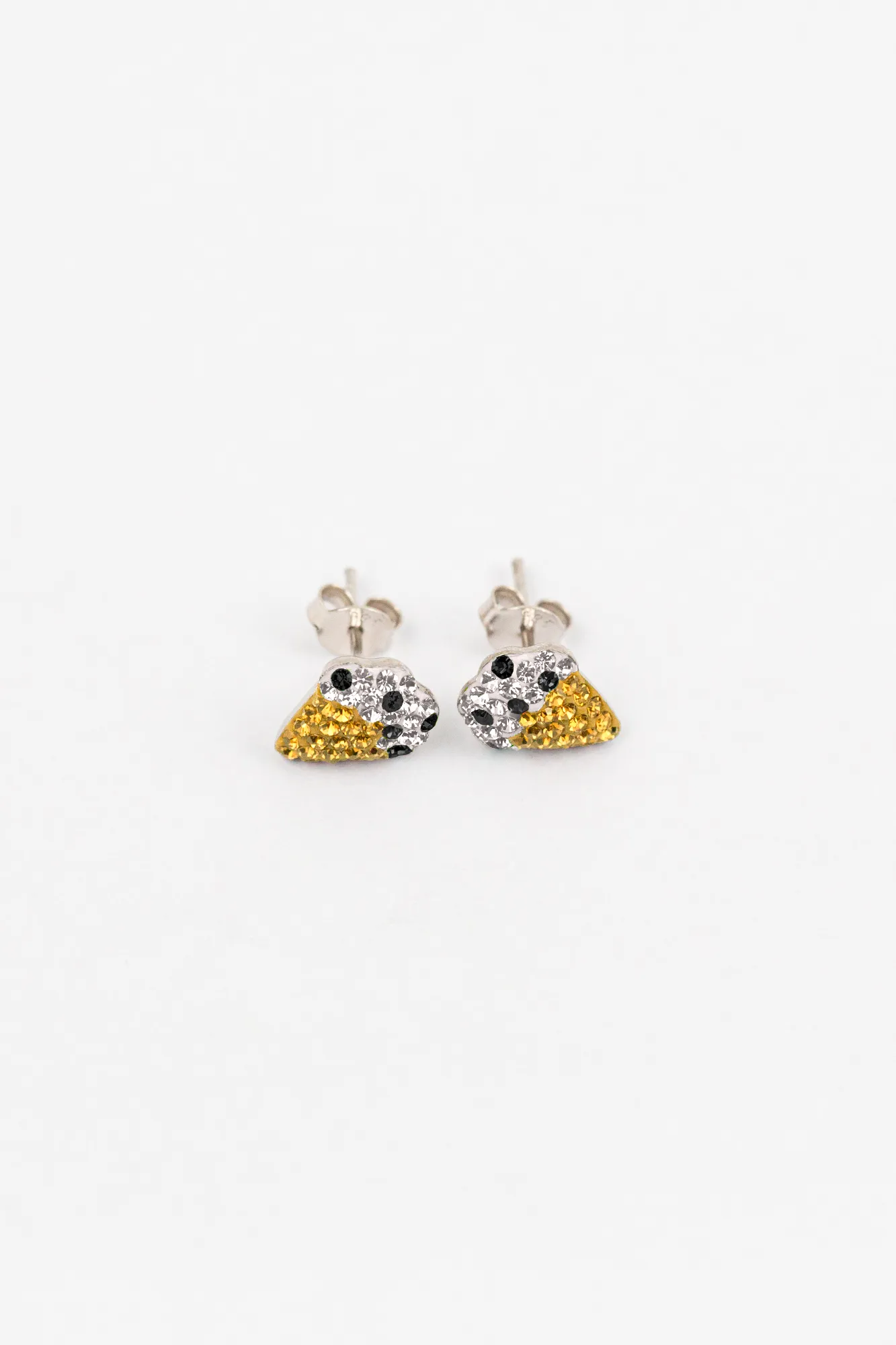 Ice Cream Cone Crystal Stud Sterling Silver Earrings