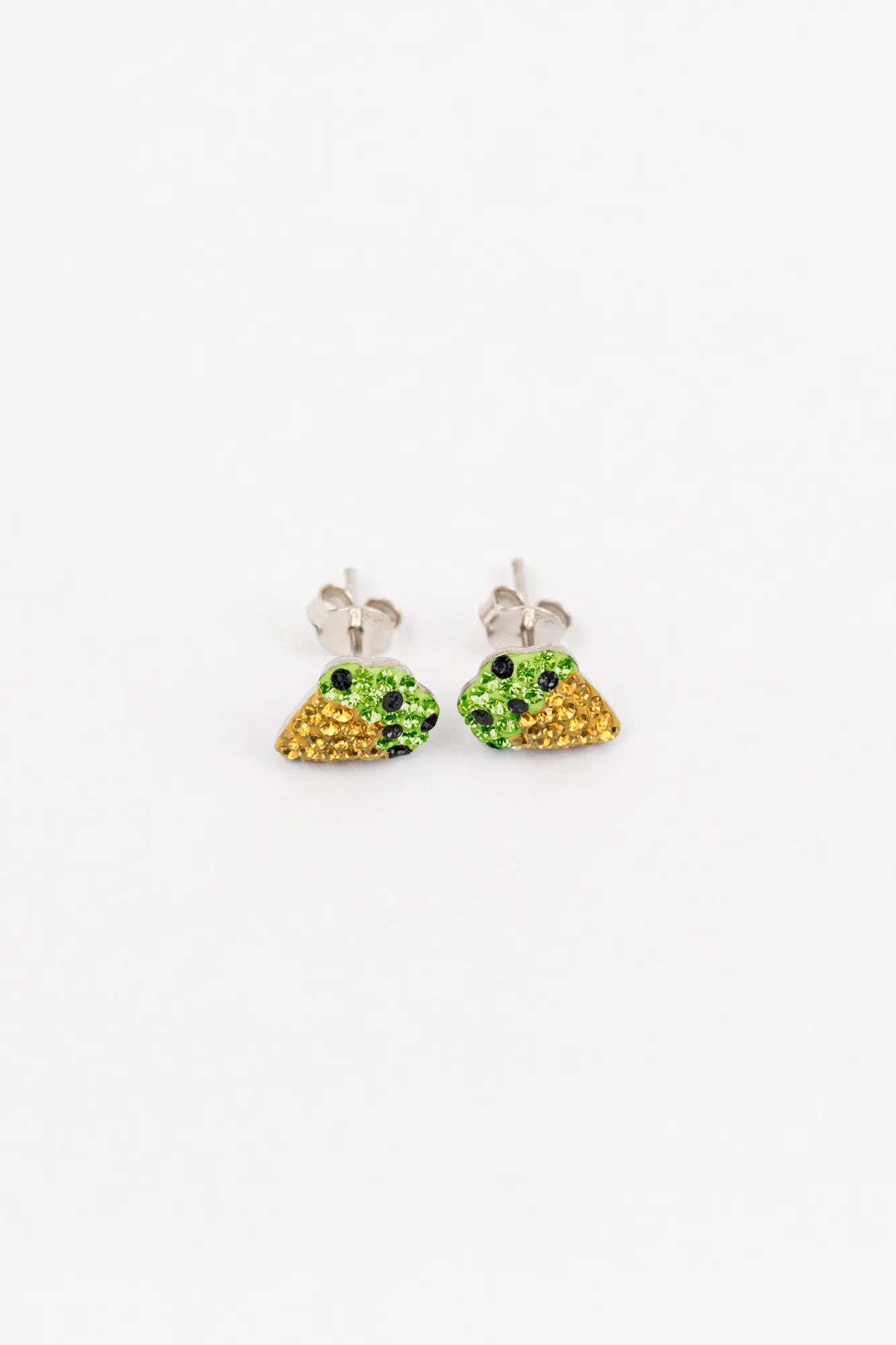 Ice Cream Cone Crystal Stud Sterling Silver Earrings