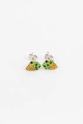 Ice Cream Cone Crystal Stud Sterling Silver Earrings