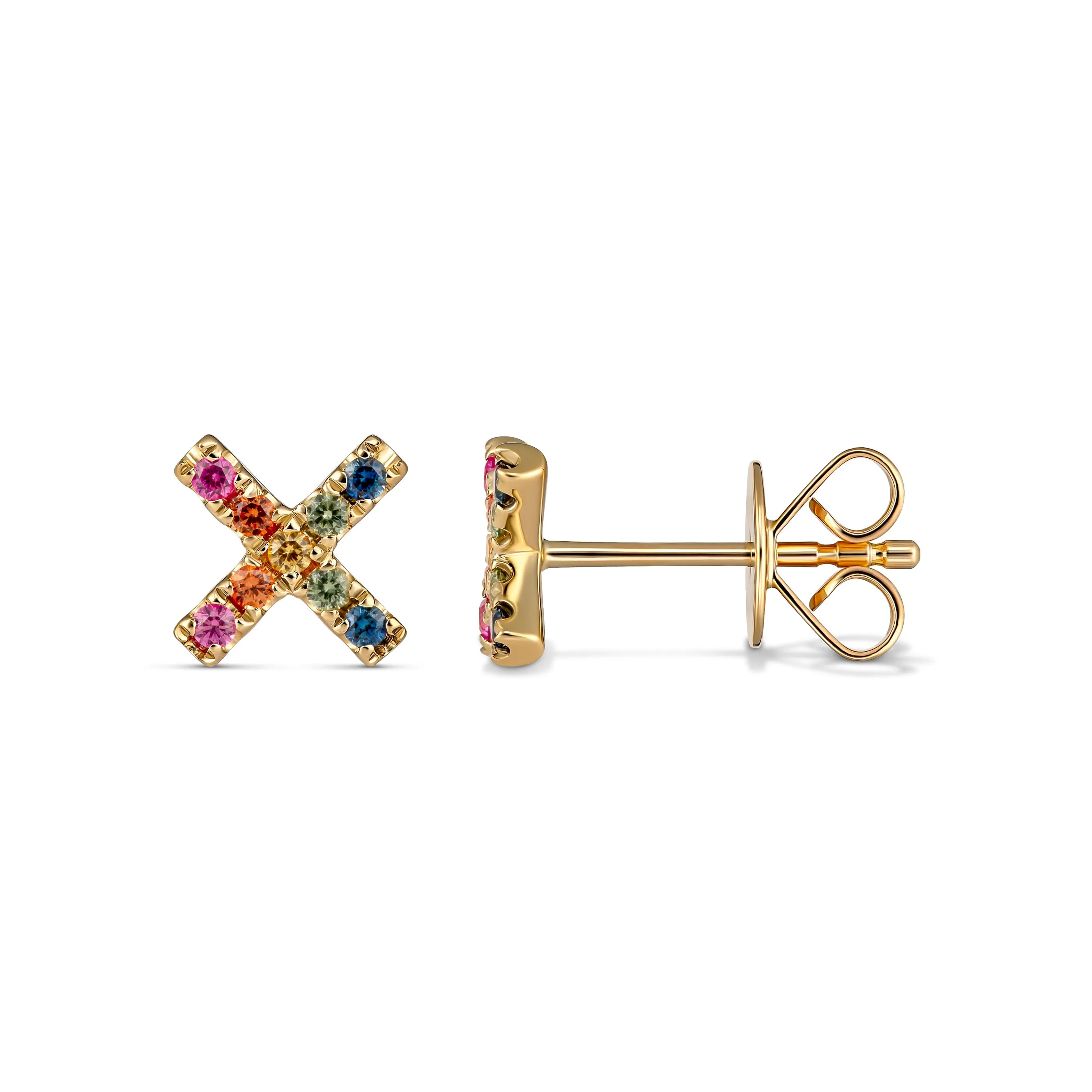 Icon Kiss Rainbow Sapphire Earrings | White Gold