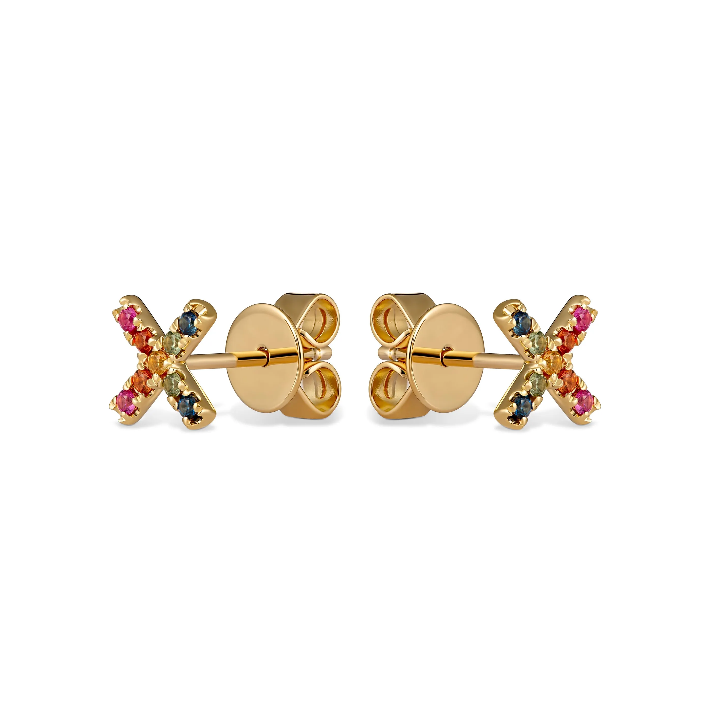 Icon Kiss Rainbow Sapphire Earrings | White Gold