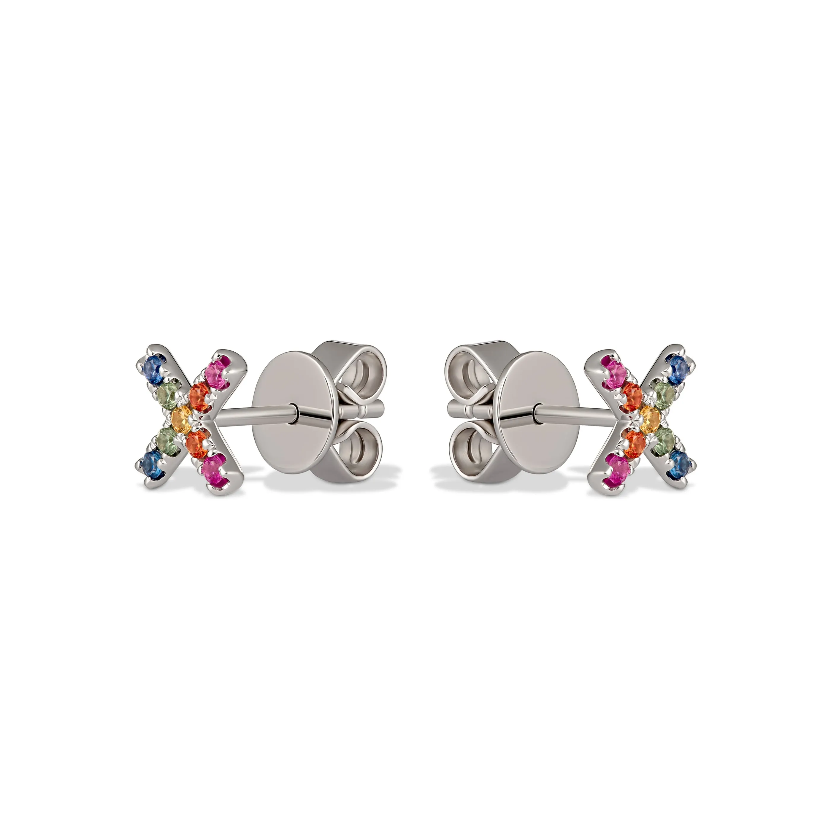 Icon Kiss Rainbow Sapphire Earrings | White Gold