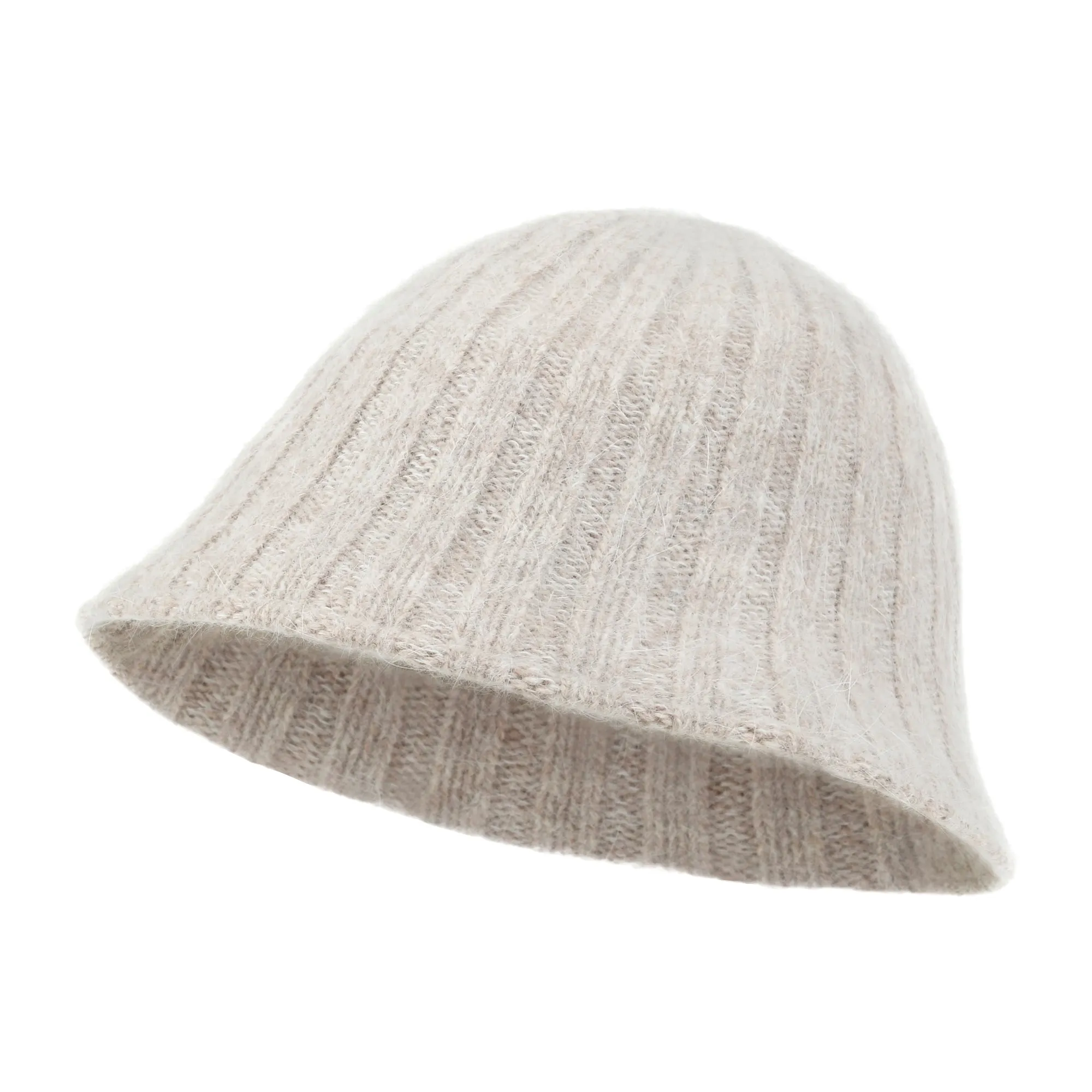 ililily Crochet Knitted Angora Blended Fedora Color Winter Bucket Hat