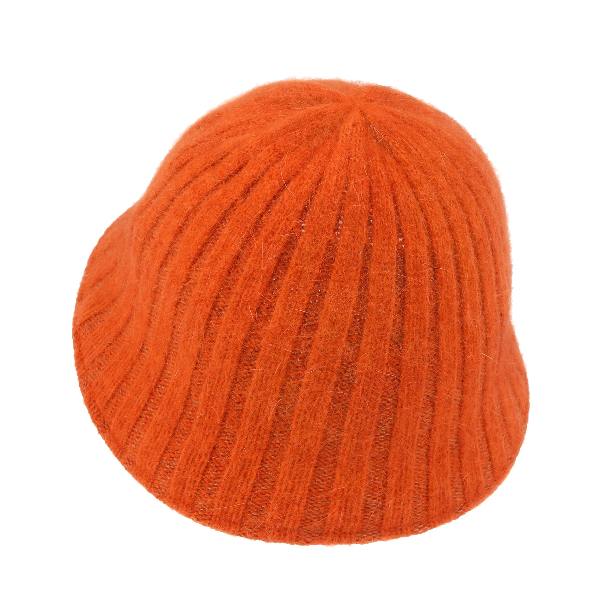 ililily Crochet Knitted Angora Blended Fedora Color Winter Bucket Hat