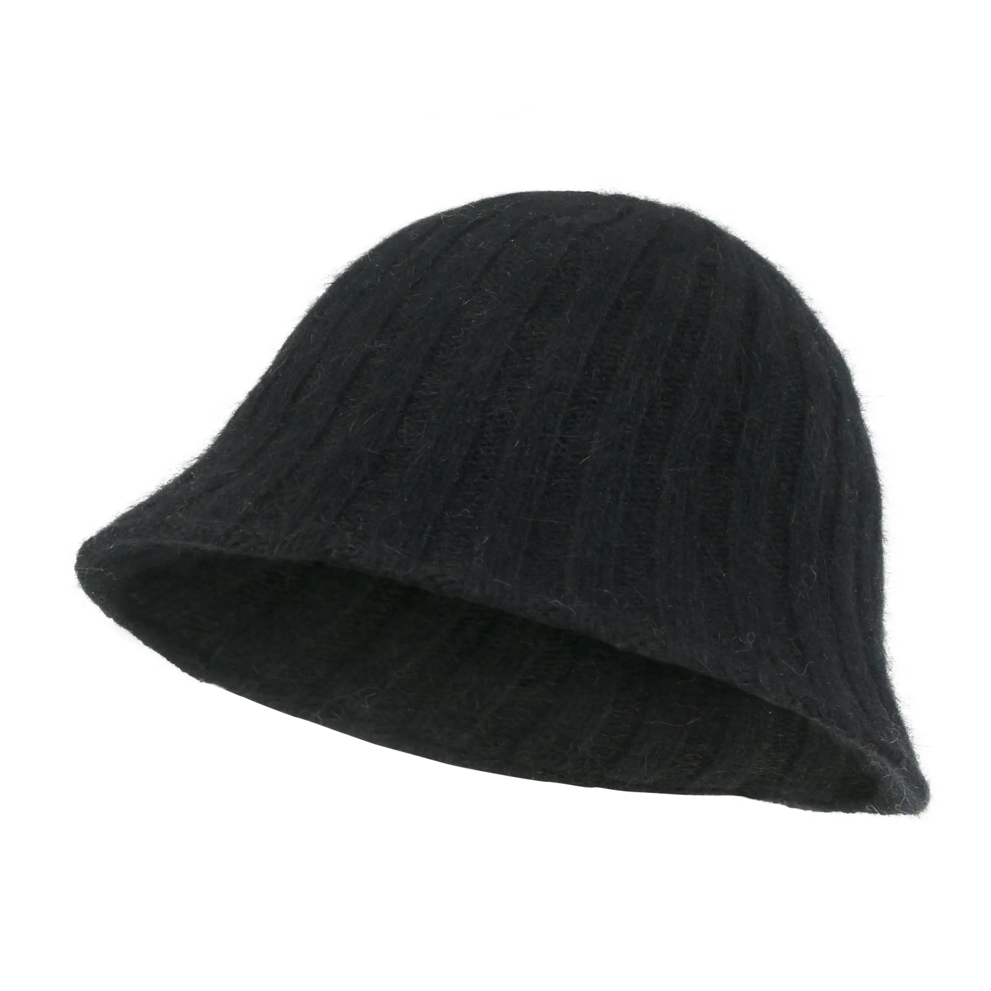 ililily Crochet Knitted Angora Blended Fedora Color Winter Bucket Hat