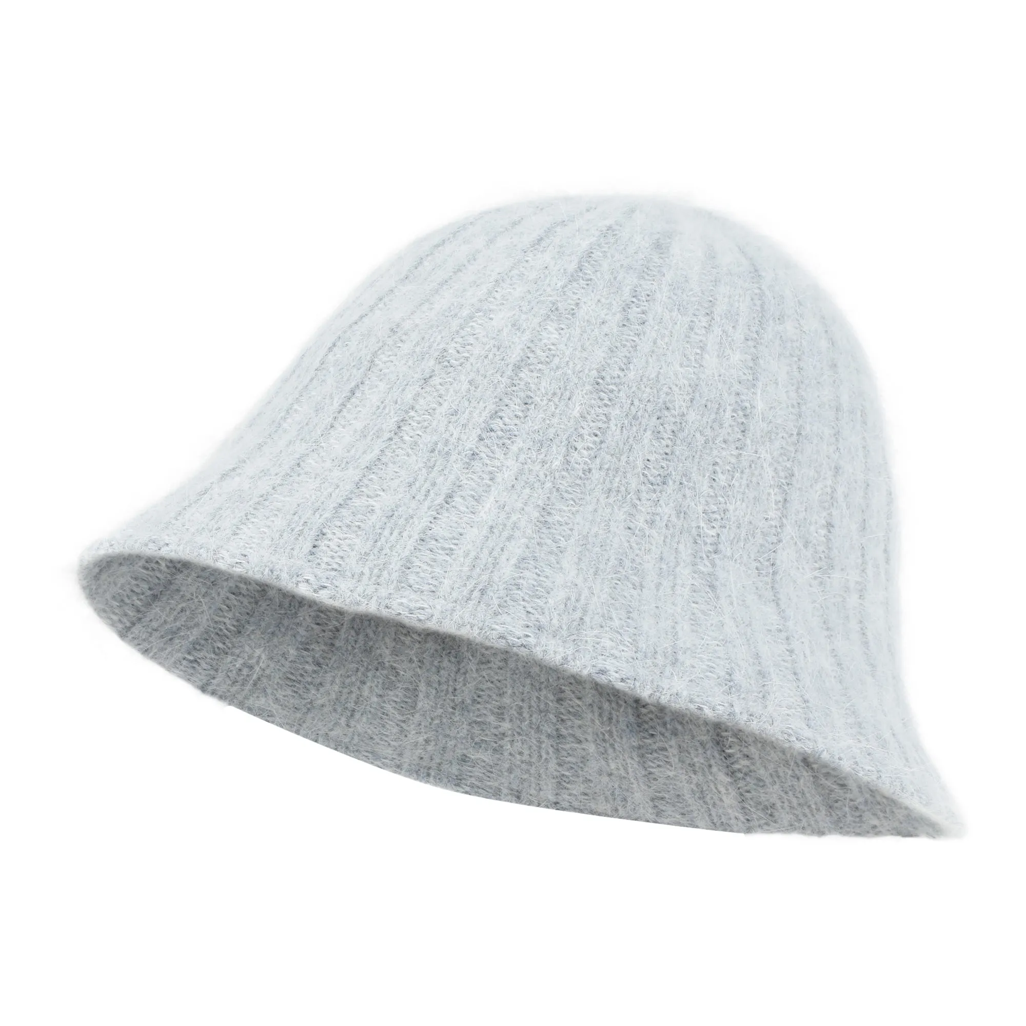 ililily Crochet Knitted Angora Blended Fedora Color Winter Bucket Hat