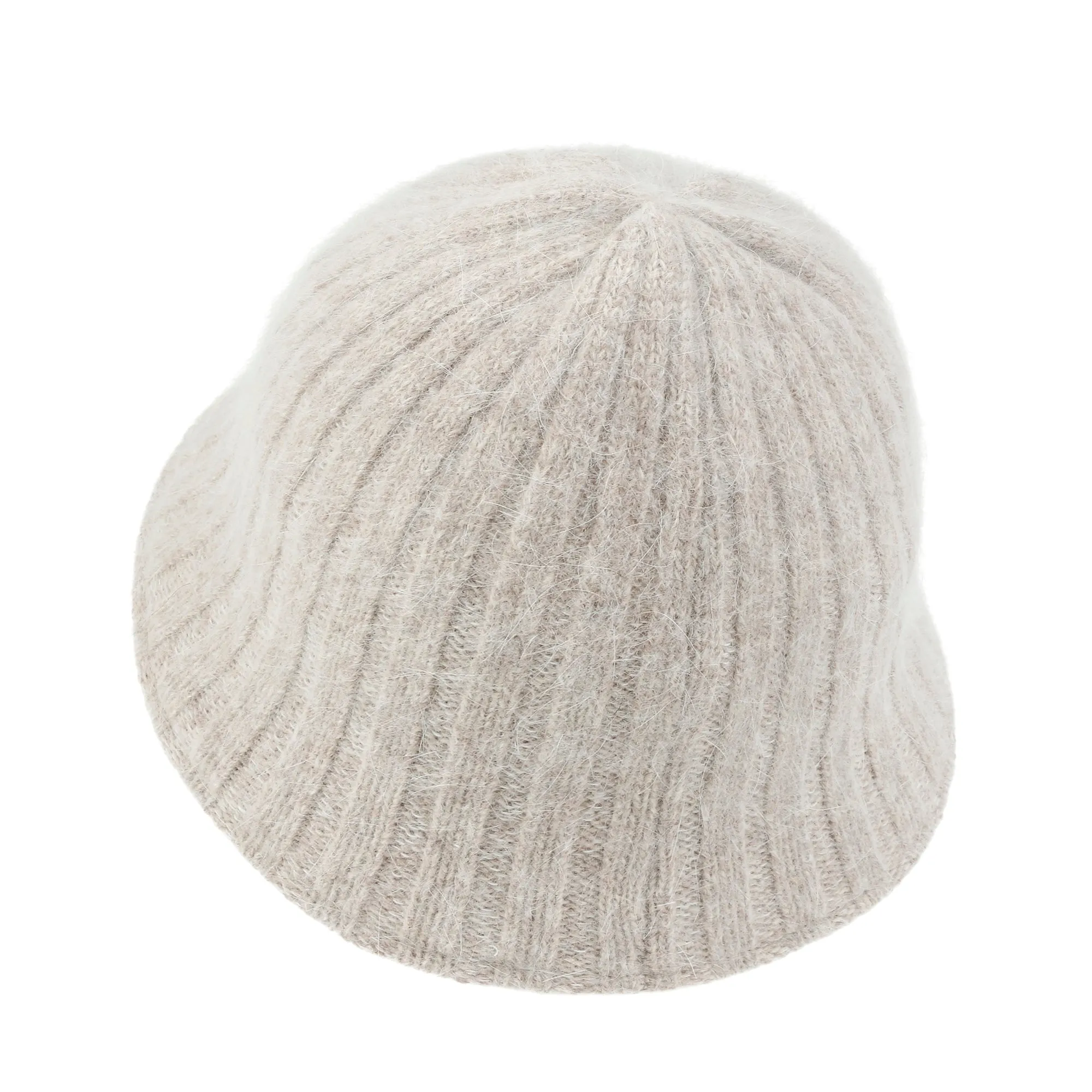 ililily Crochet Knitted Angora Blended Fedora Color Winter Bucket Hat