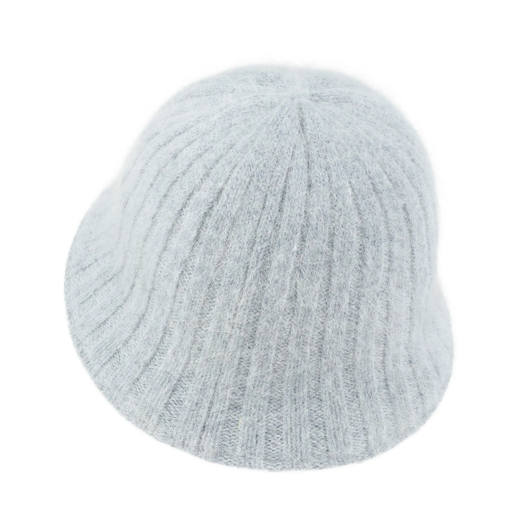 ililily Crochet Knitted Angora Blended Fedora Color Winter Bucket Hat