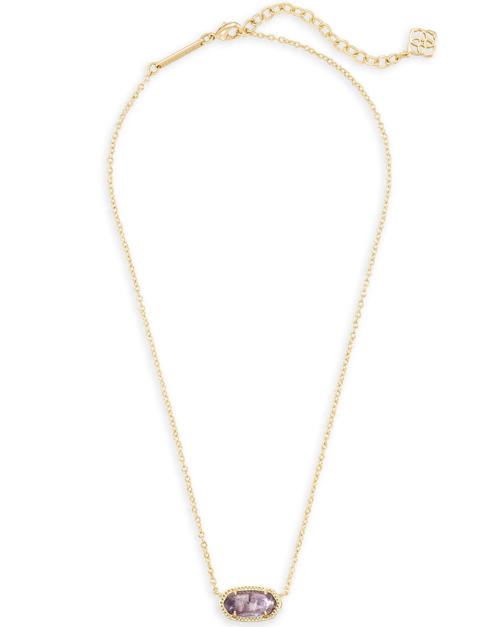 Kendra Scott Elisa Gold Pendant Necklace in Amethyst