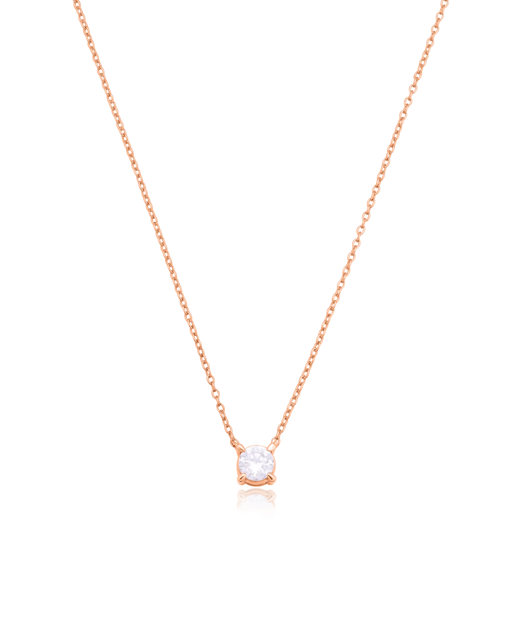 Lab Diamond Necklace - 14K Rose Gold