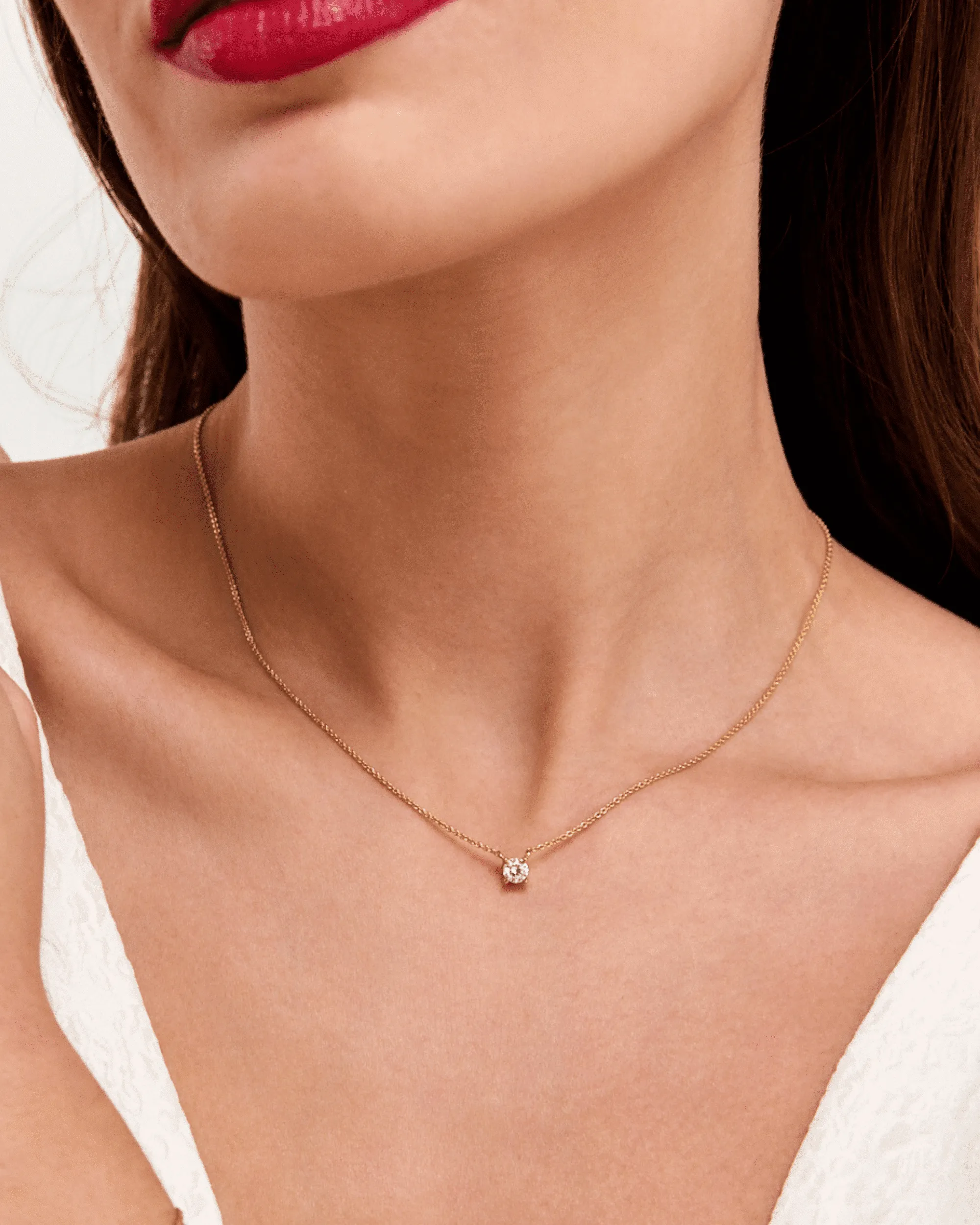 Lab Diamond Necklace - 14K Rose Gold