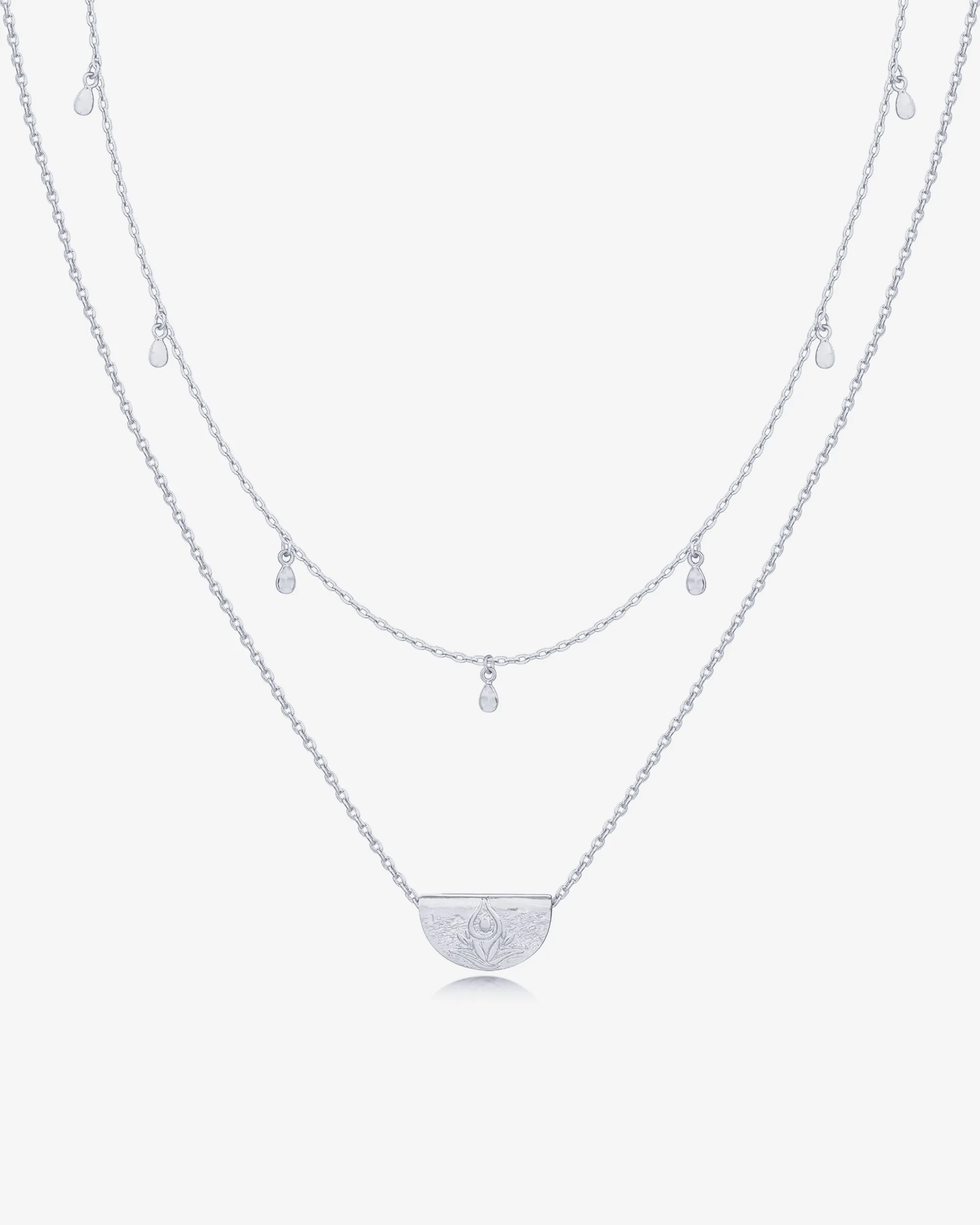 Layered Droplet Station Necklace