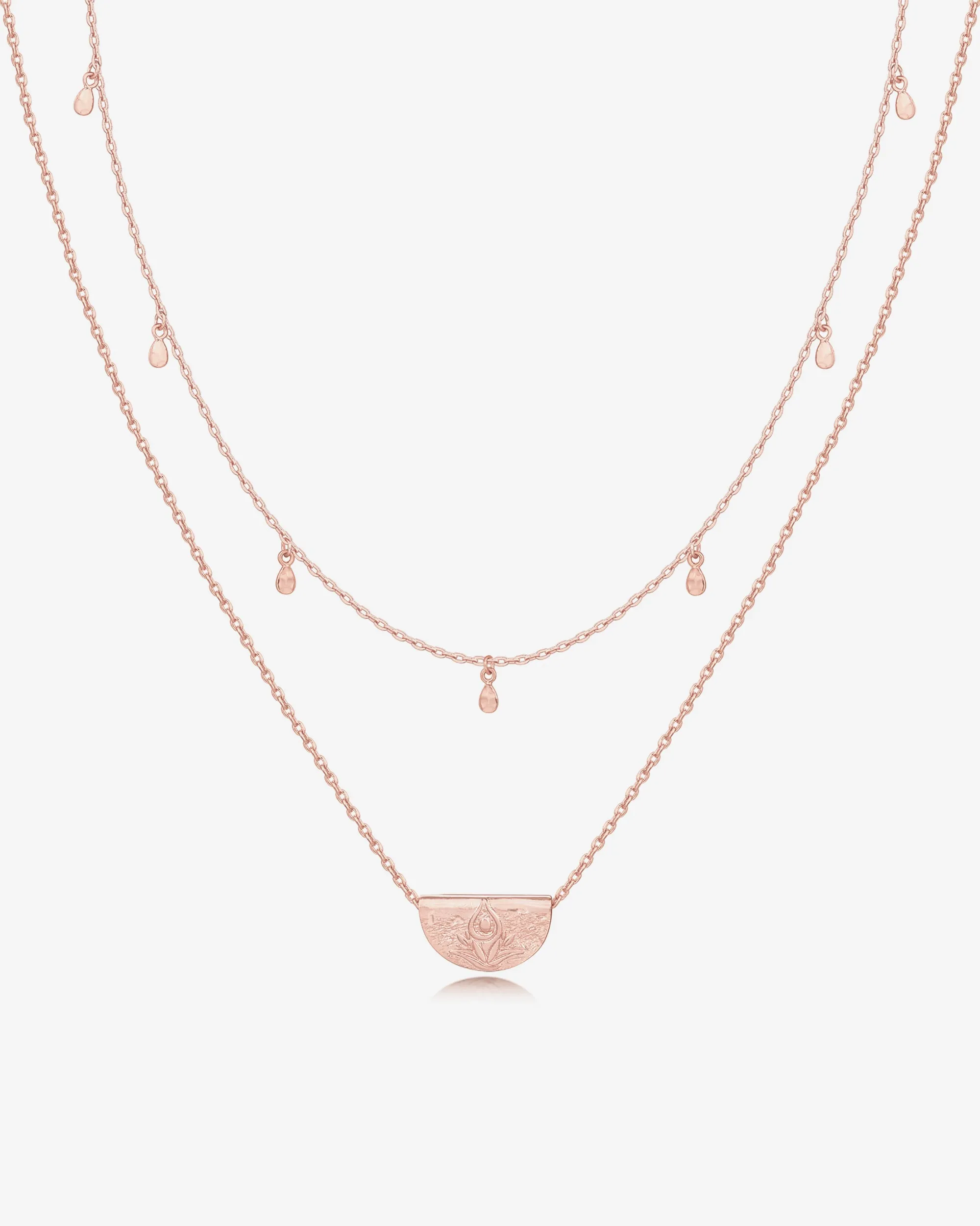 Layered Droplet Station Necklace