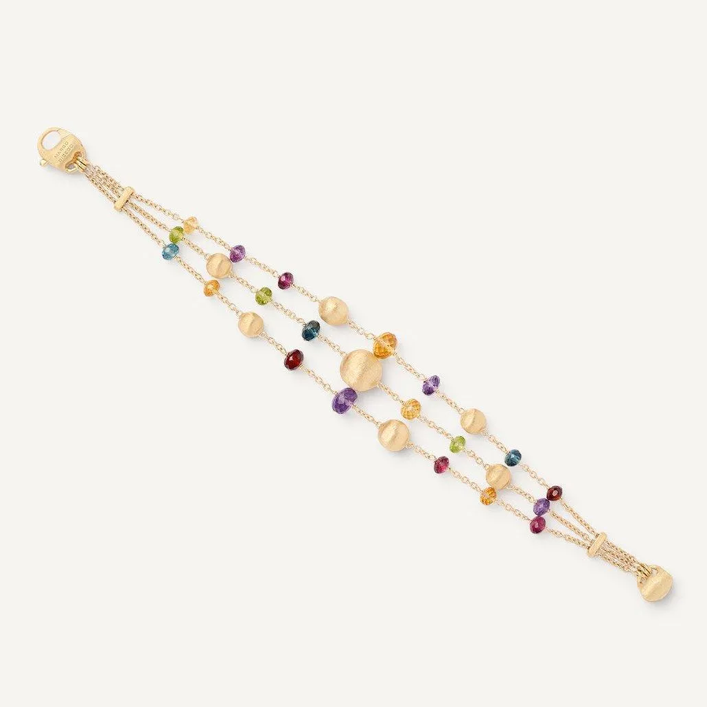 Marco Bicego Africa 18k Gold Gemstone Bracelet 3 Strand