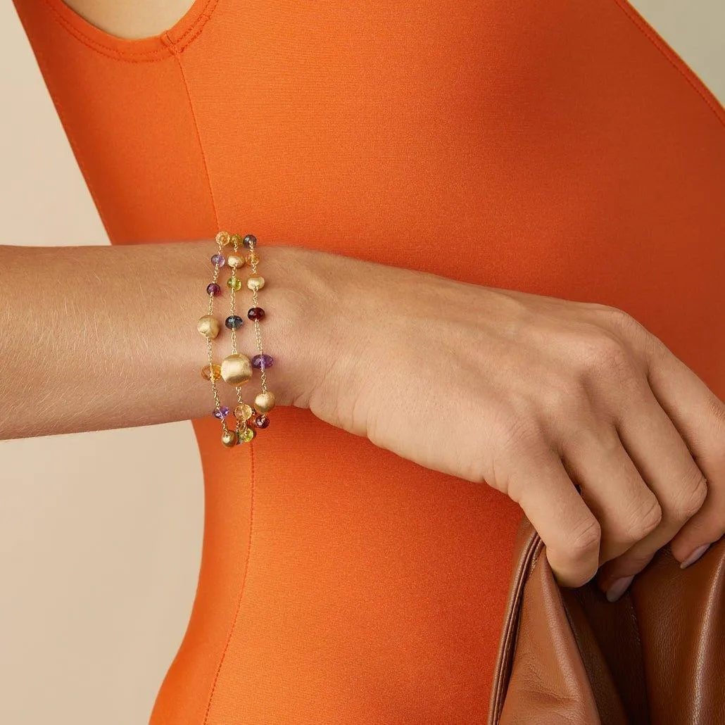 Marco Bicego Africa 18k Gold Gemstone Bracelet 3 Strand