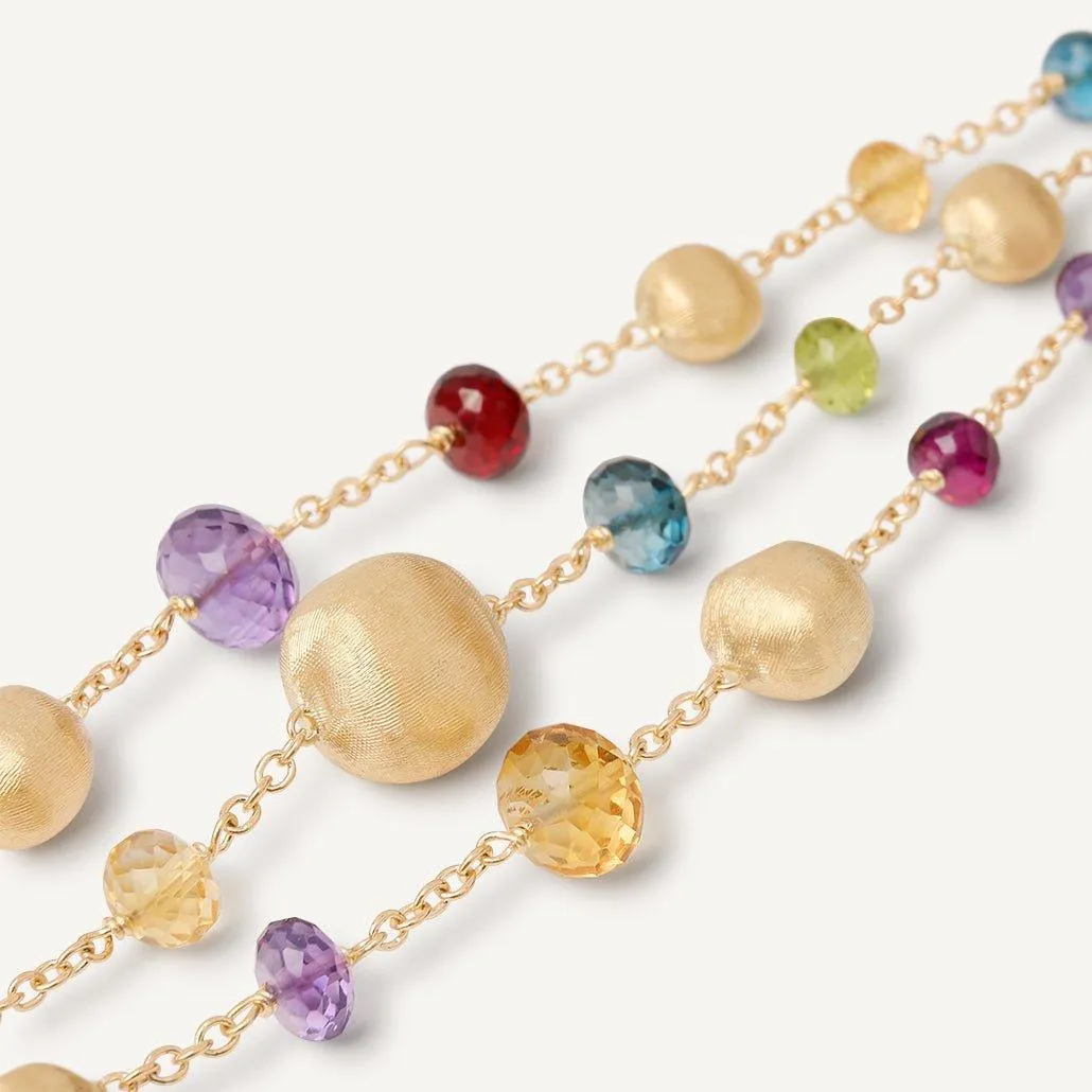 Marco Bicego Africa 18k Gold Gemstone Bracelet 3 Strand