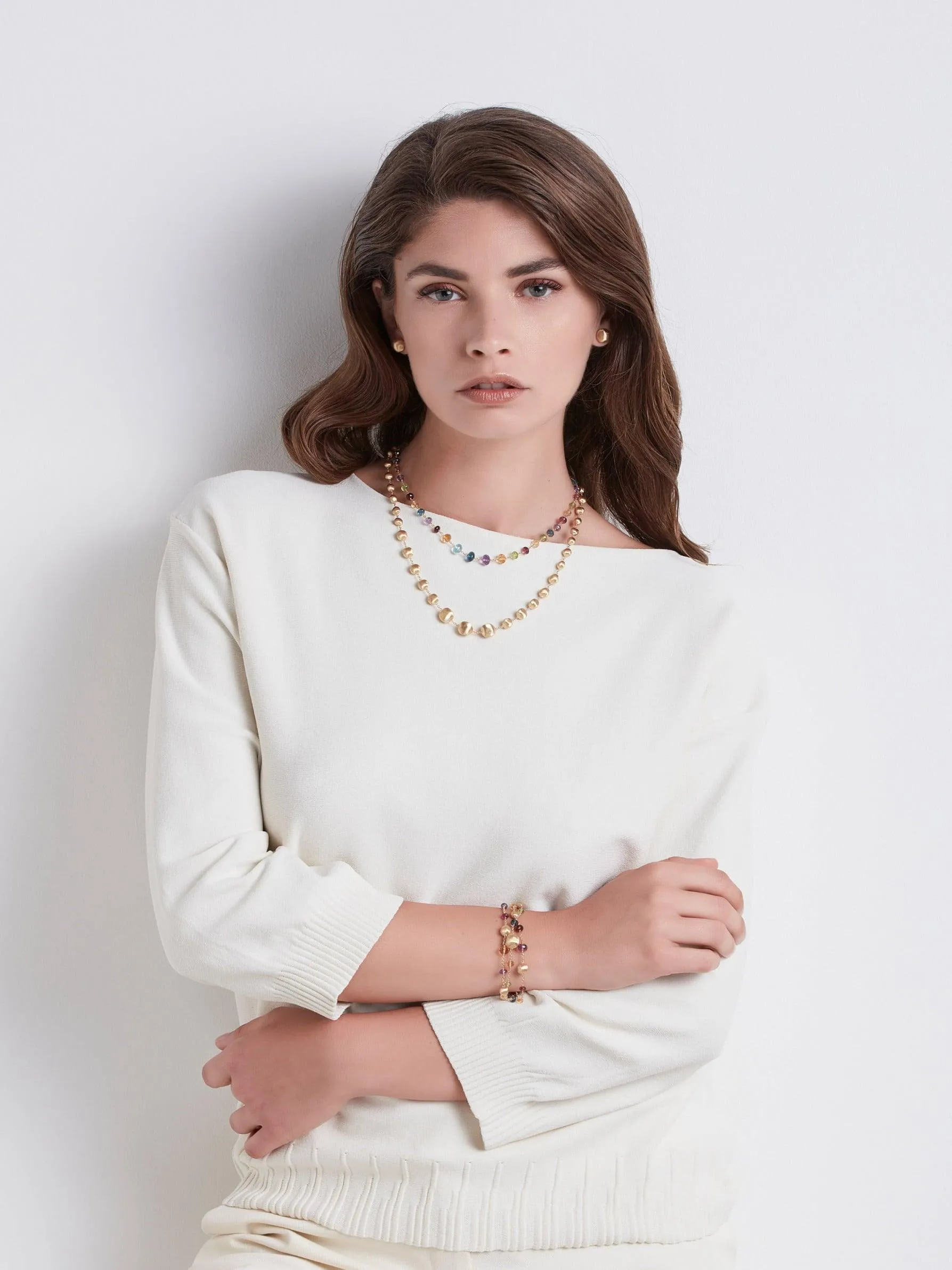 Marco Bicego Africa 18k Gold Gemstone Bracelet 3 Strand
