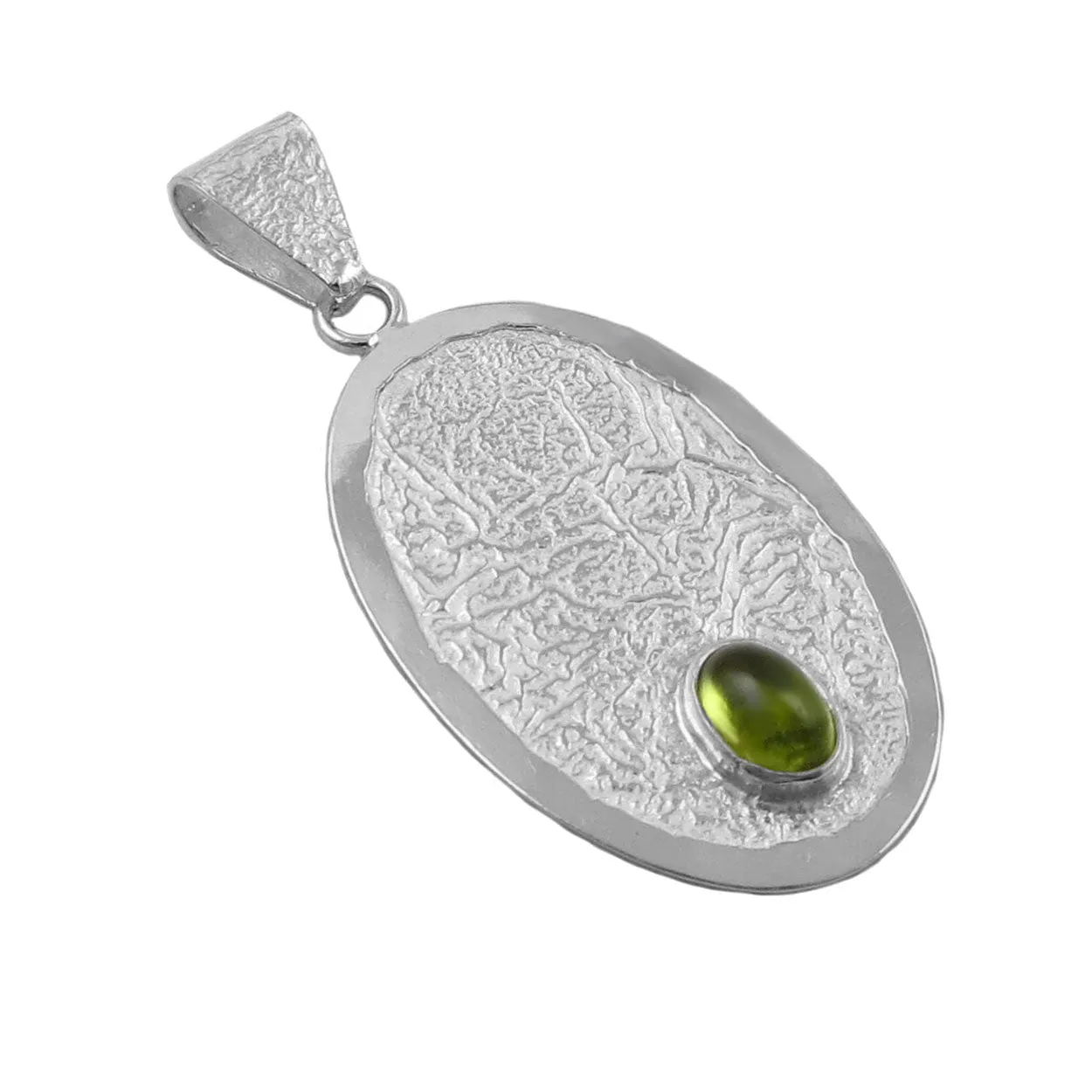 Maria Belen Silver and Peridot Pendant Necklace