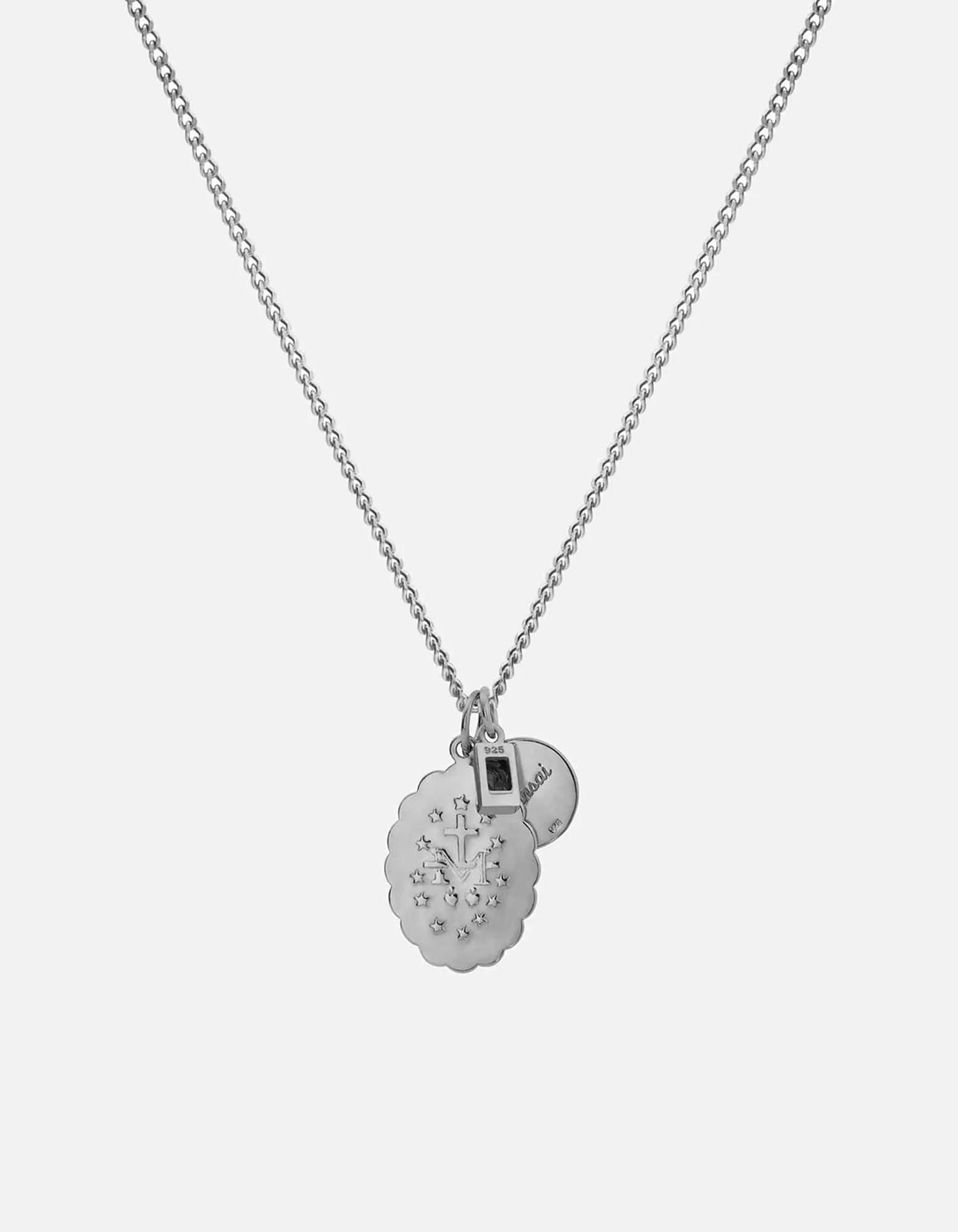 Mini Saints Onyx Trilogy Necklace, Sterling Silver