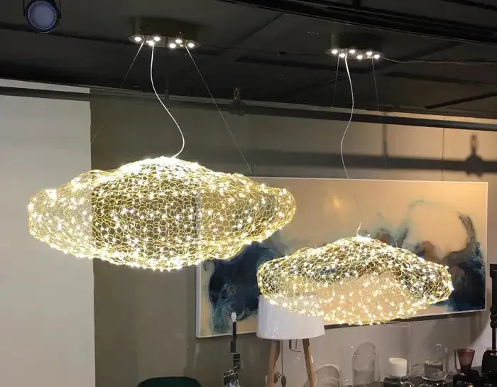 Modern Floating Cloud Mesh Pendant Light