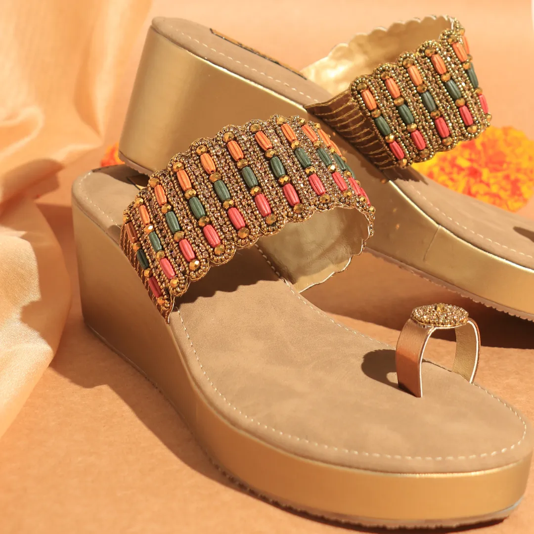 Multi Coloured Toe Ring Sandals