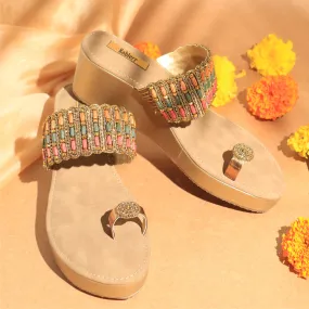 Multi Coloured Toe Ring Sandals