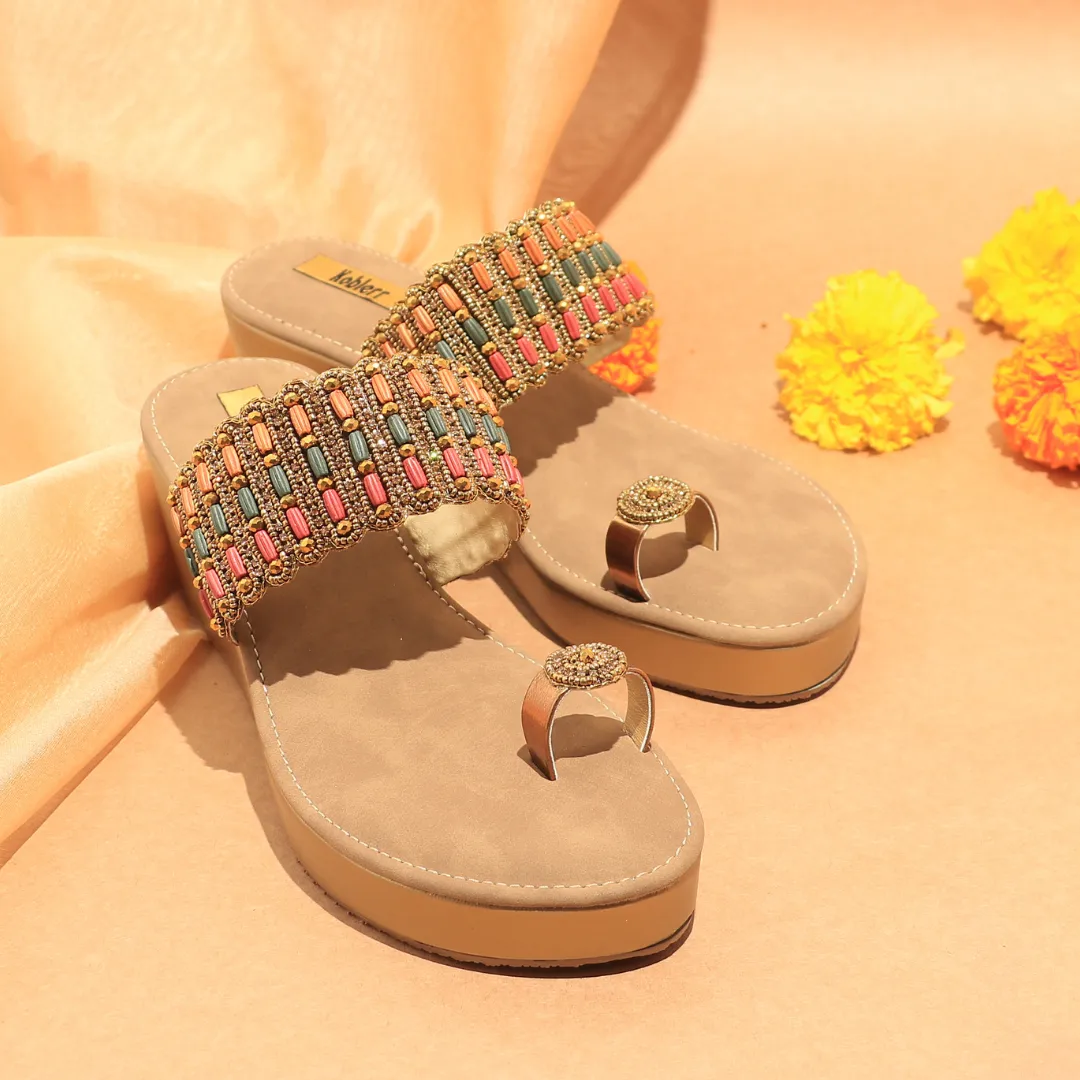 Multi Coloured Toe Ring Sandals