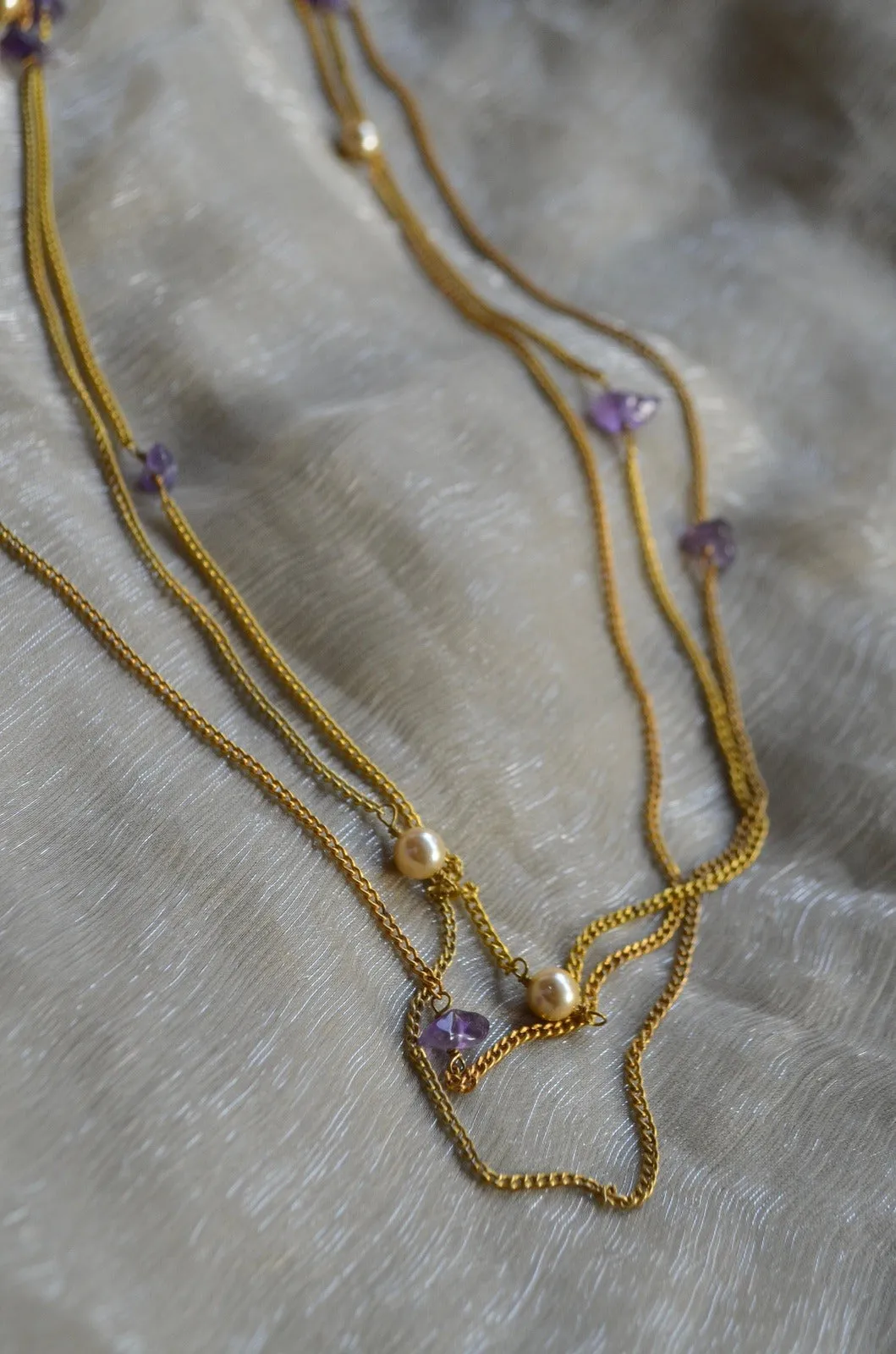 Multicolor Necklace Amethyst gravel