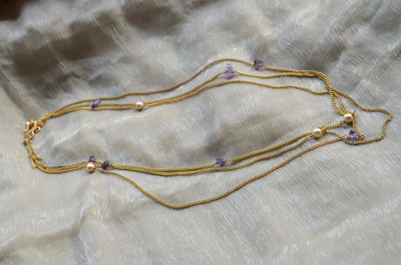 Multicolor Necklace Amethyst gravel
