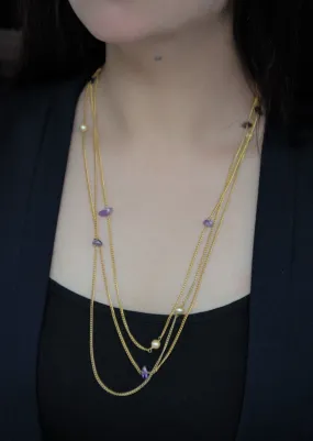 Multicolor Necklace Amethyst gravel
