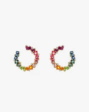 Nadima Rainbow Midi Spiral Hoops
