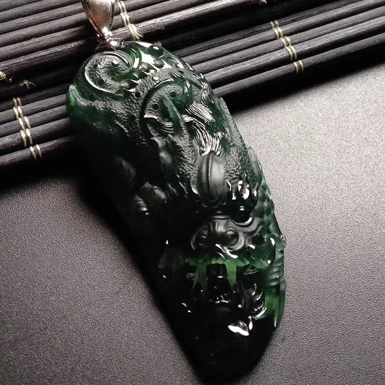 Natural Jade Pendant Jadeite Dragon Pendant PT471