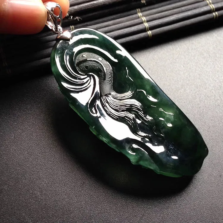 Natural Jade Pendant Jadeite Dragon Pendant PT471