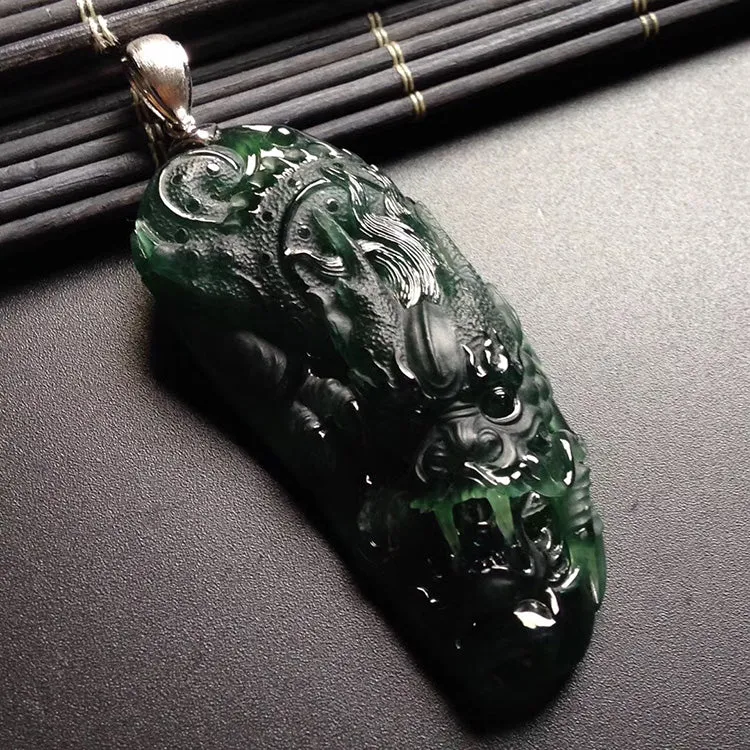 Natural Jade Pendant Jadeite Dragon Pendant PT471
