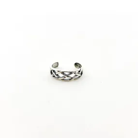 Open Braid Toe Ring | Silver